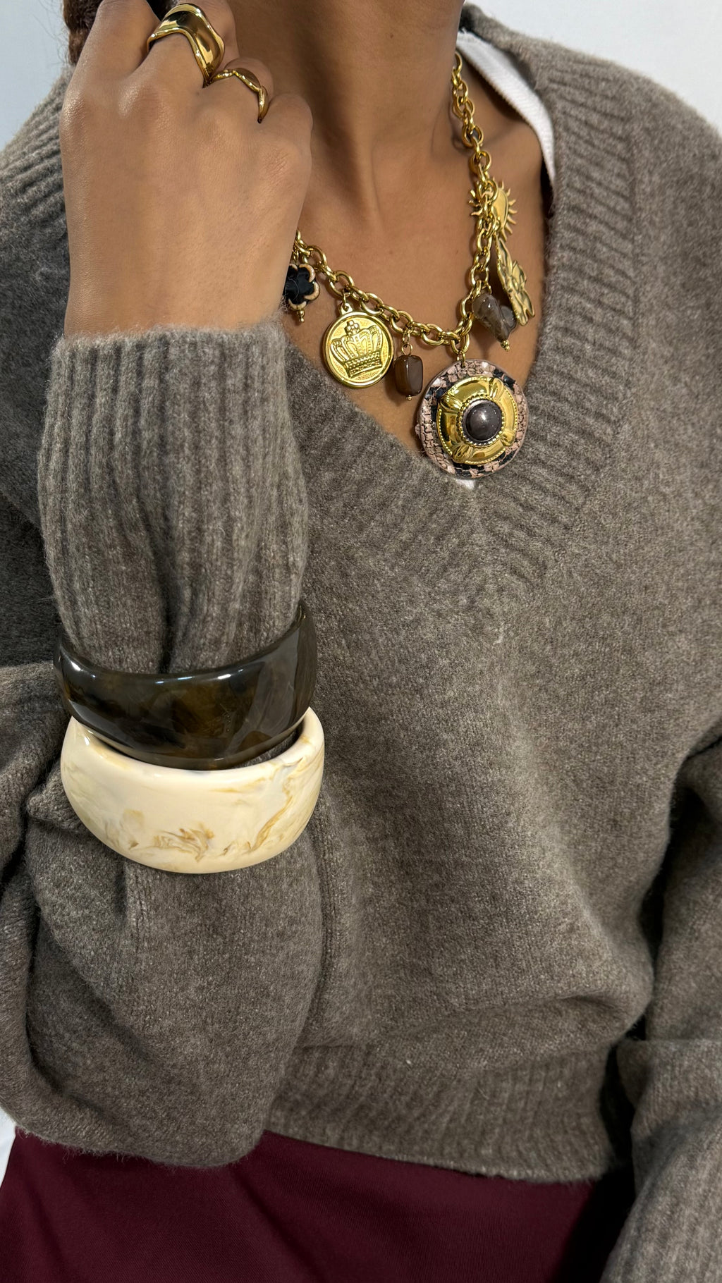 Caramel Marbled Resin Bangle