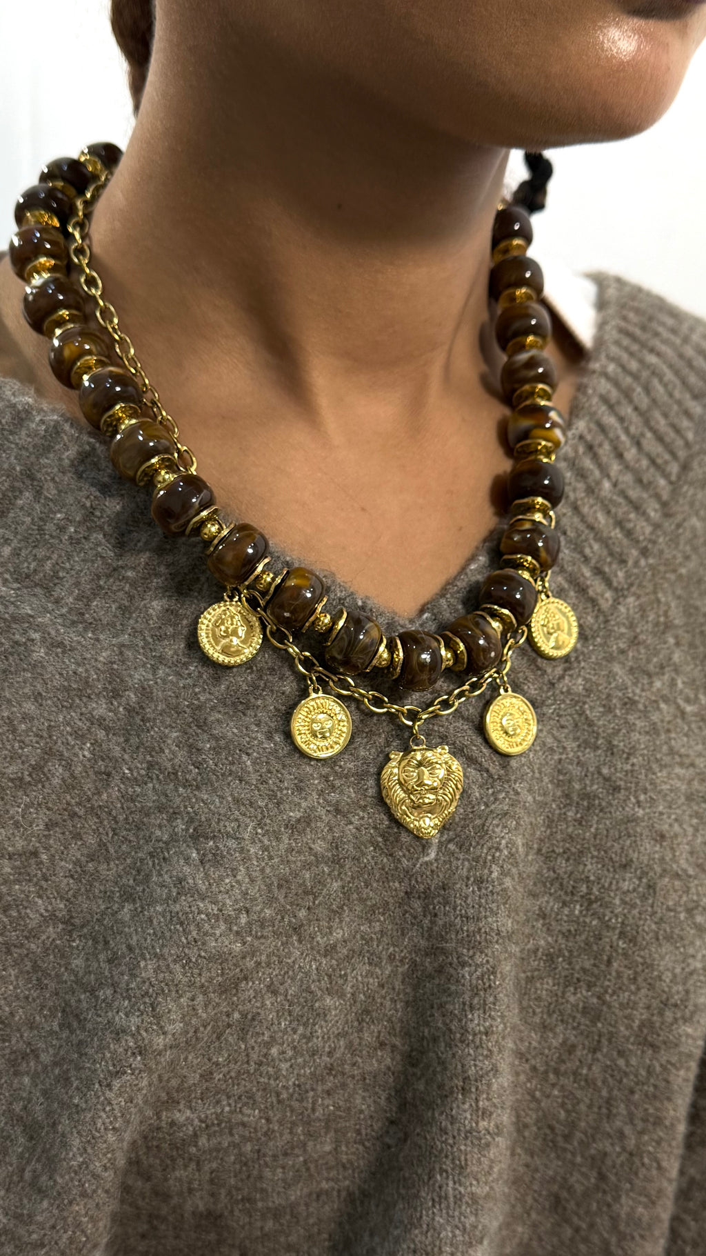 Marbled Beaded Necklace