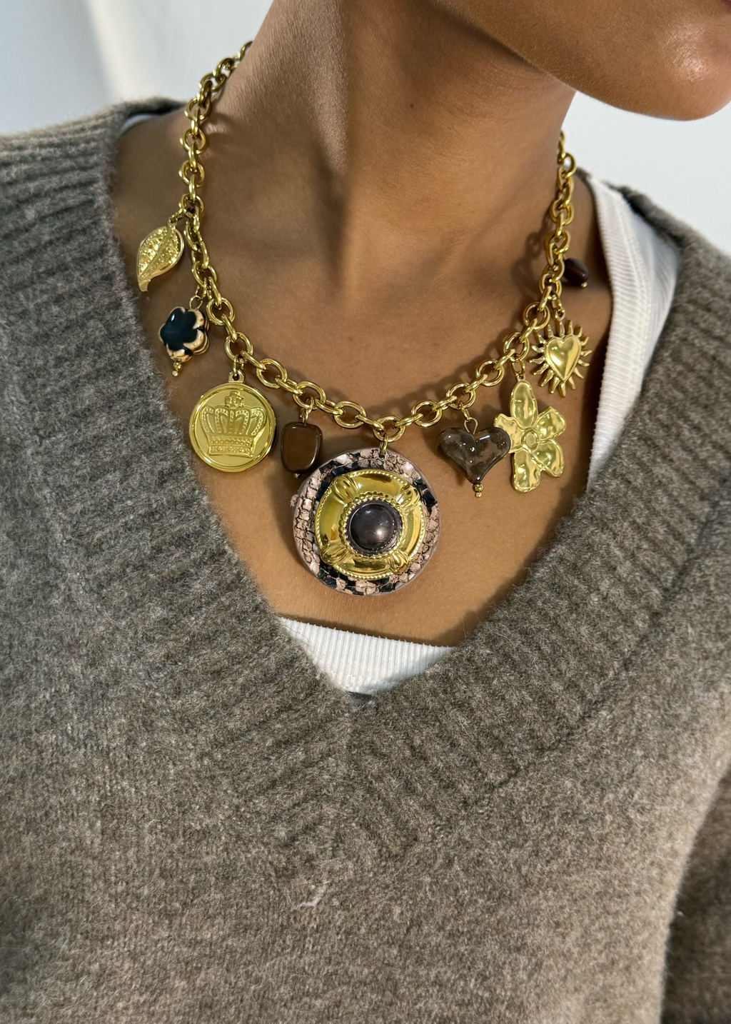 Gold Charm Chain Necklace