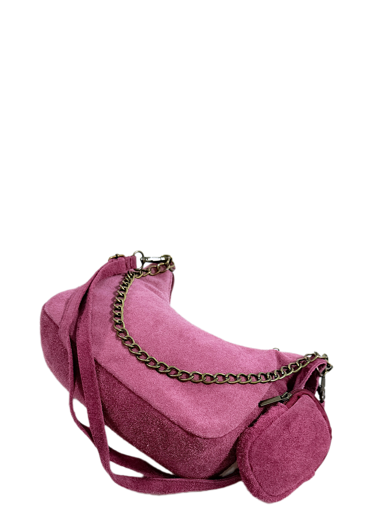 Multi Chain Suede Pocket Bag