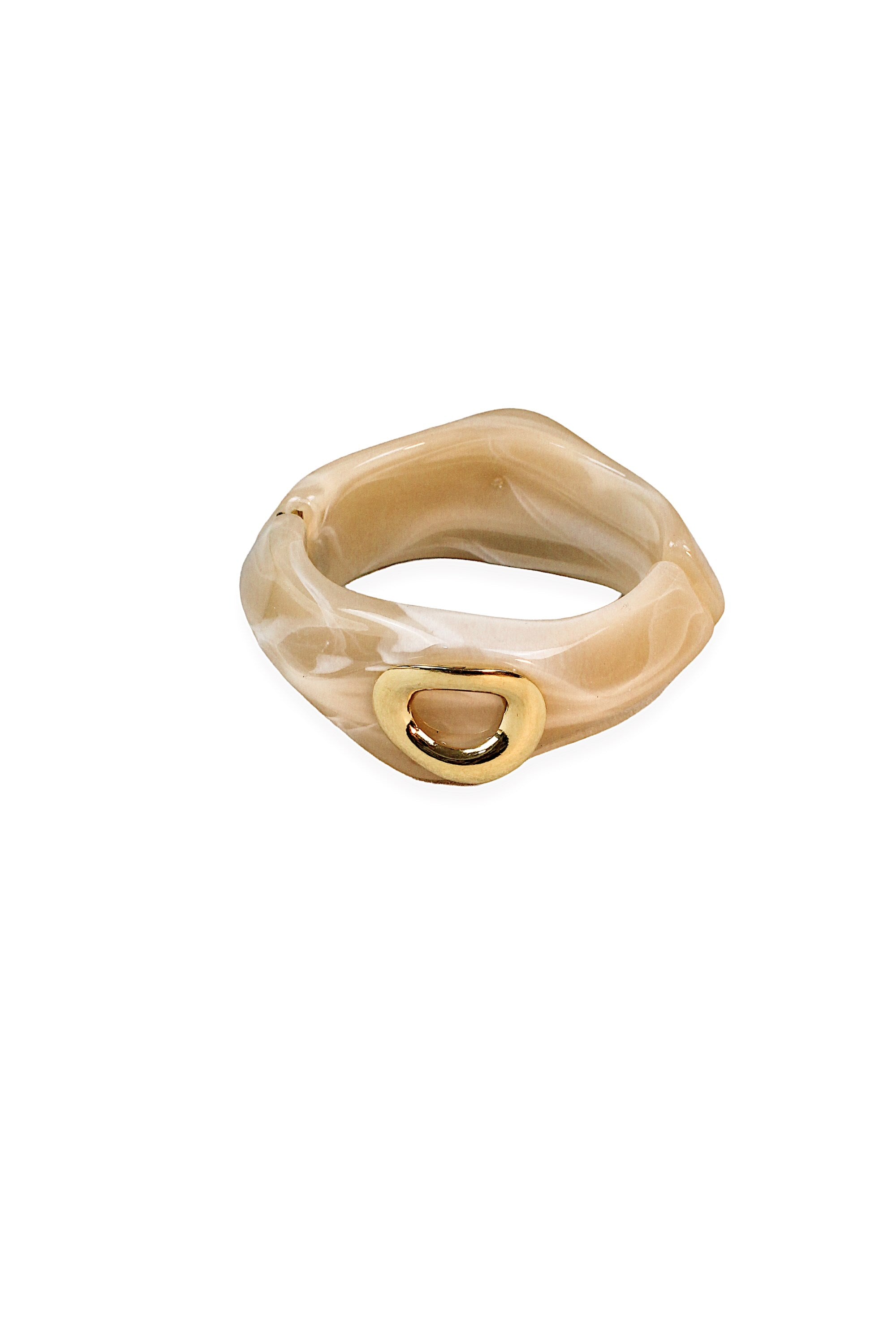 Beige Marbled Resin Bangle