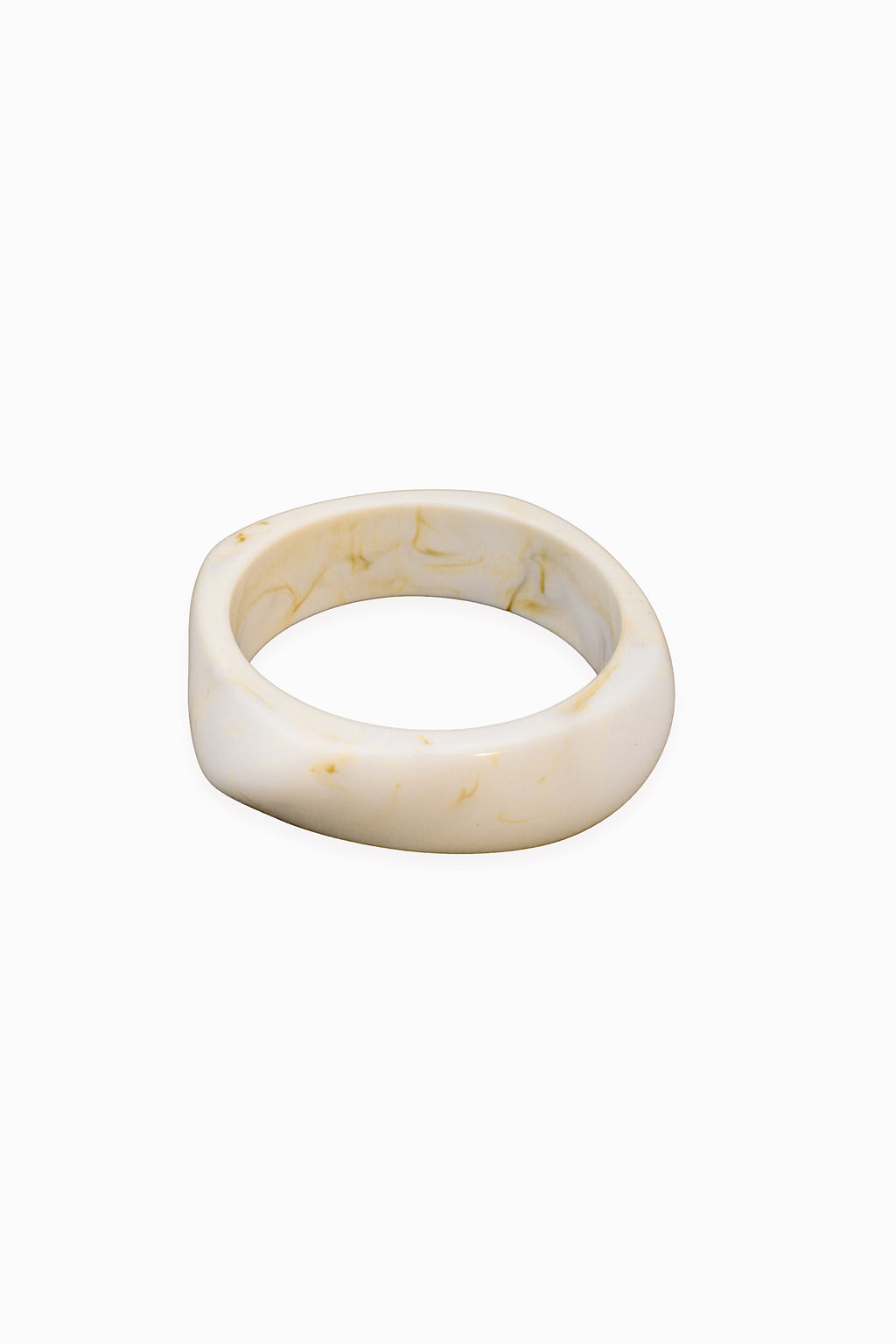 White Cream Marbled Resin Bangle
