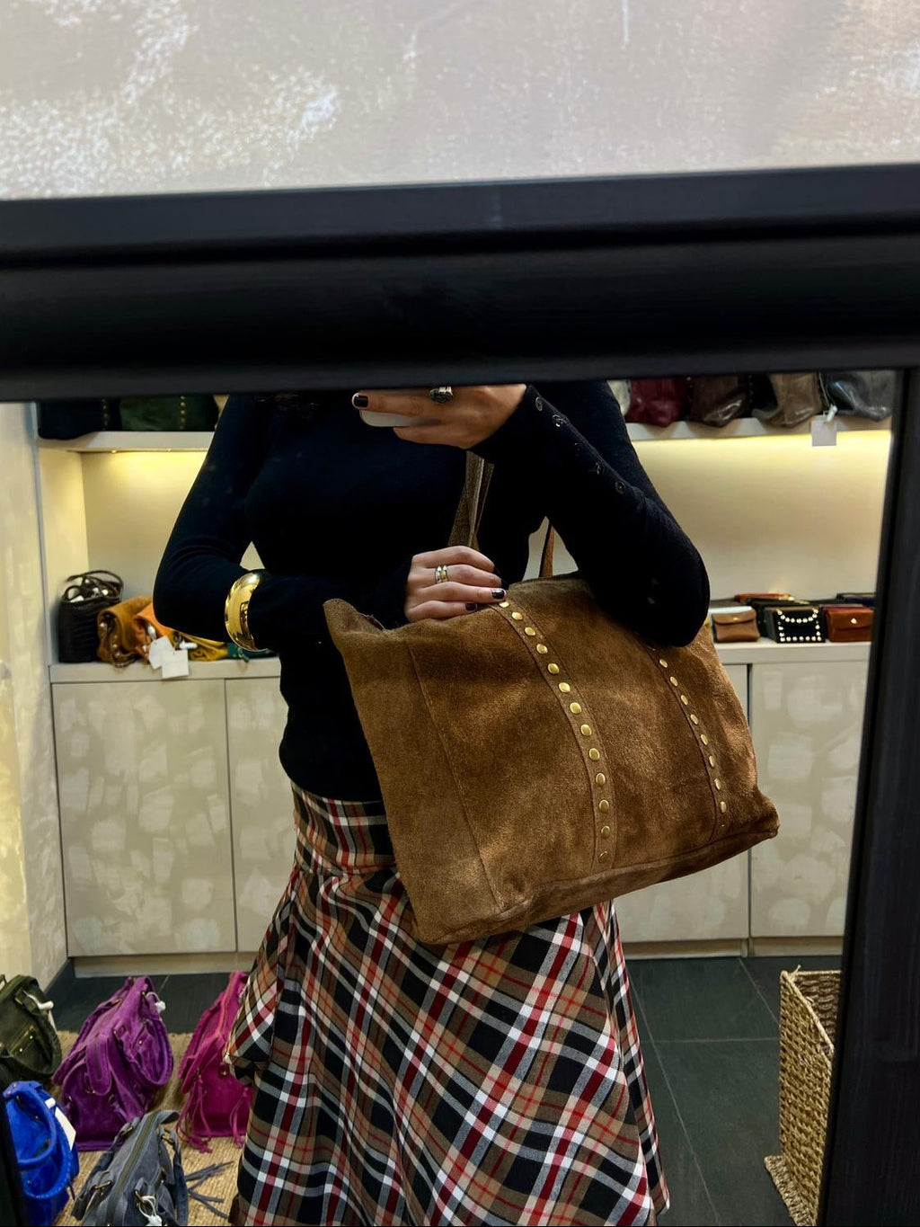 Suede Tote Bag