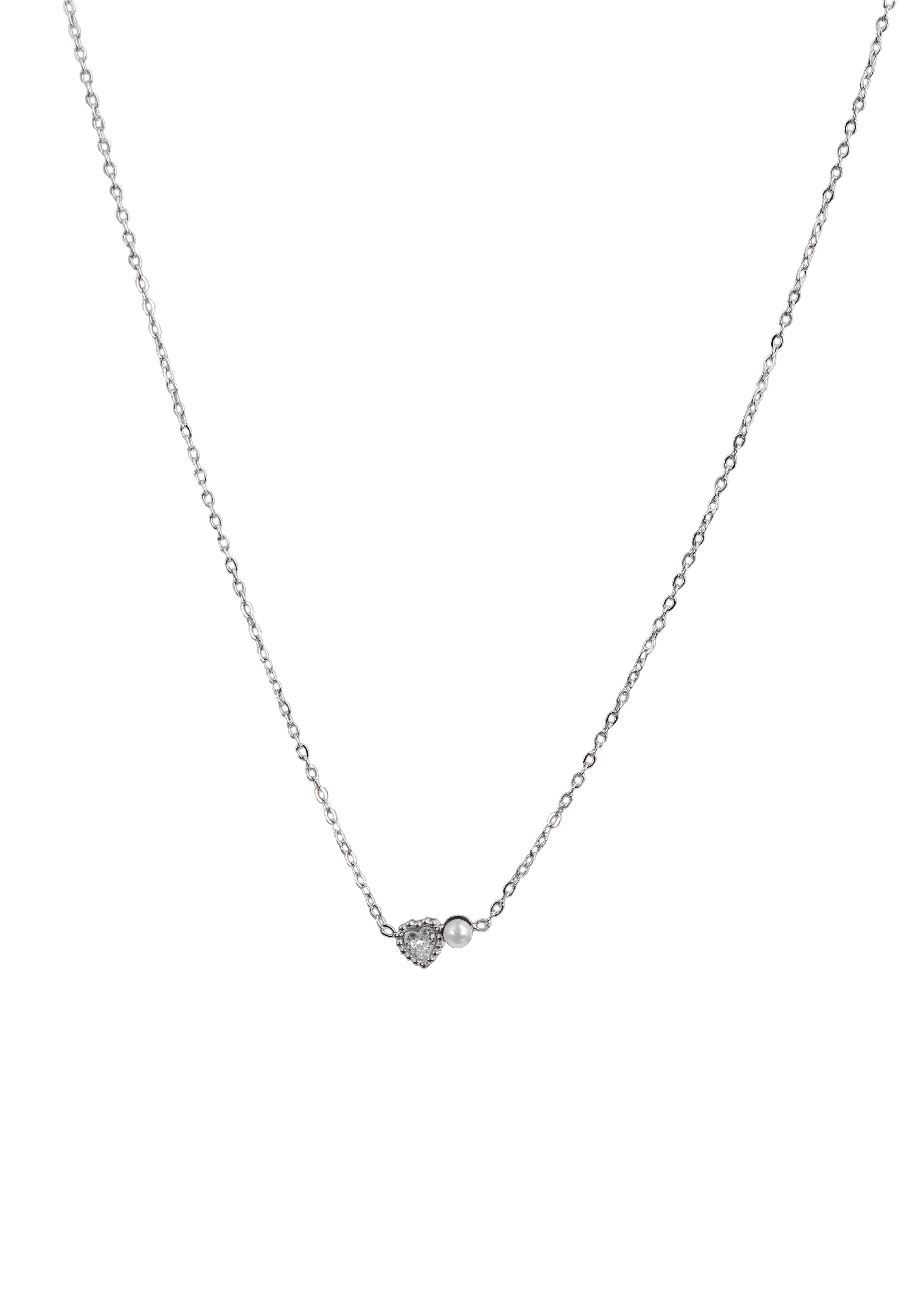 Heart & Pearl Mini Necklace