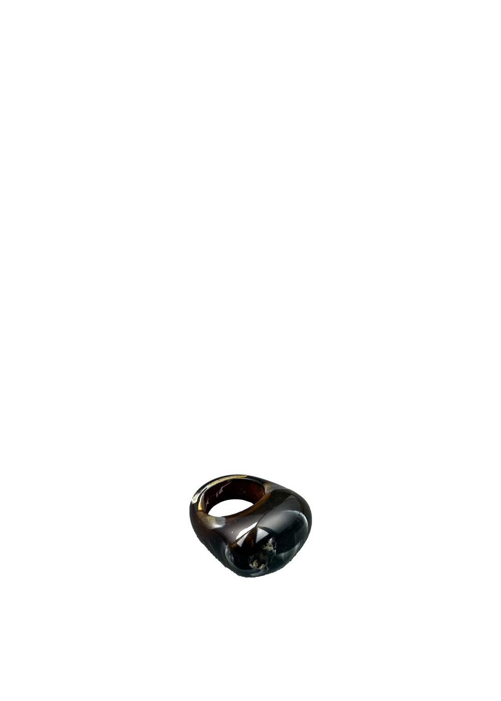 Brown Marbled Resin Ring