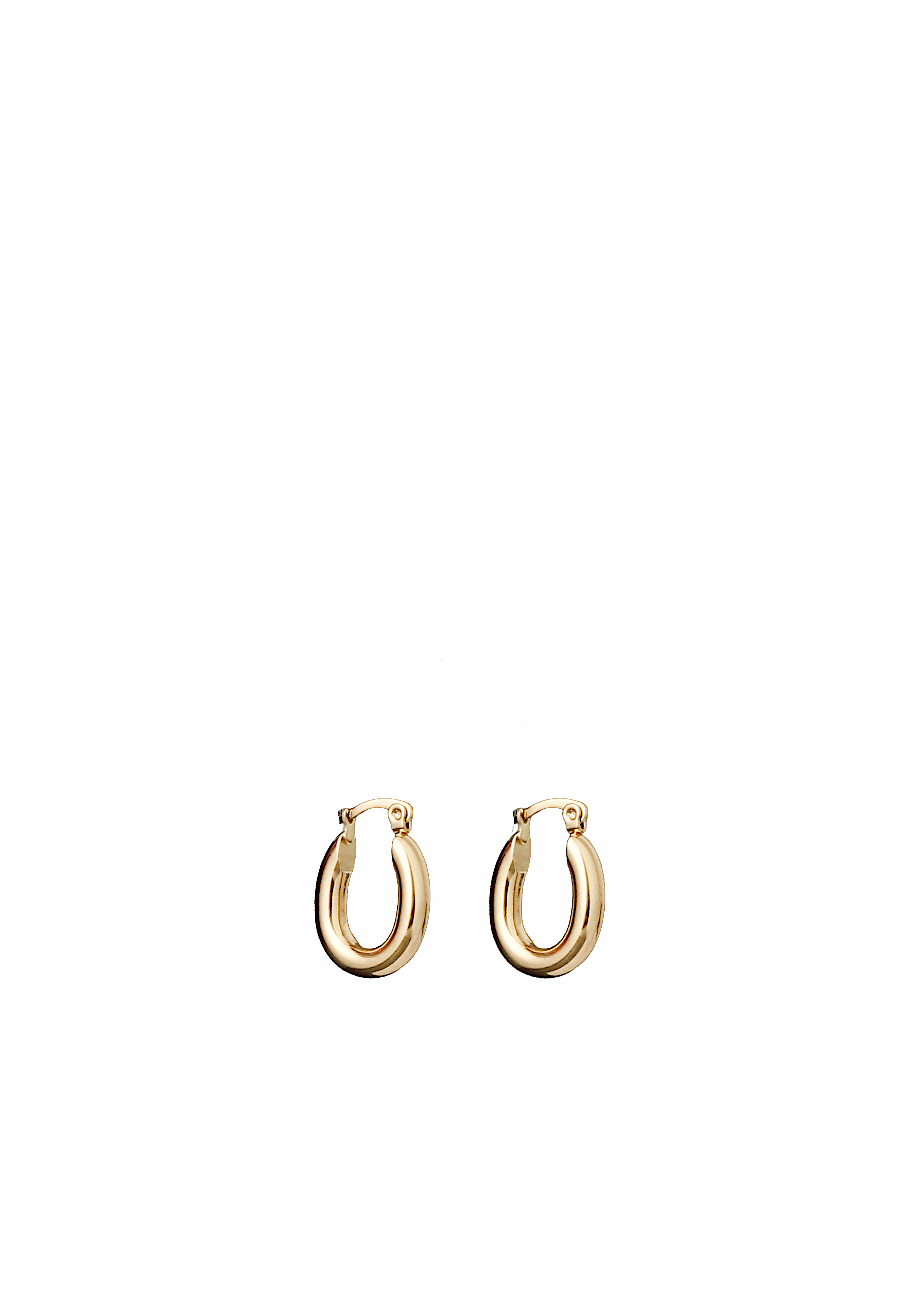 Classic Oval Huggie Hoop Earrings