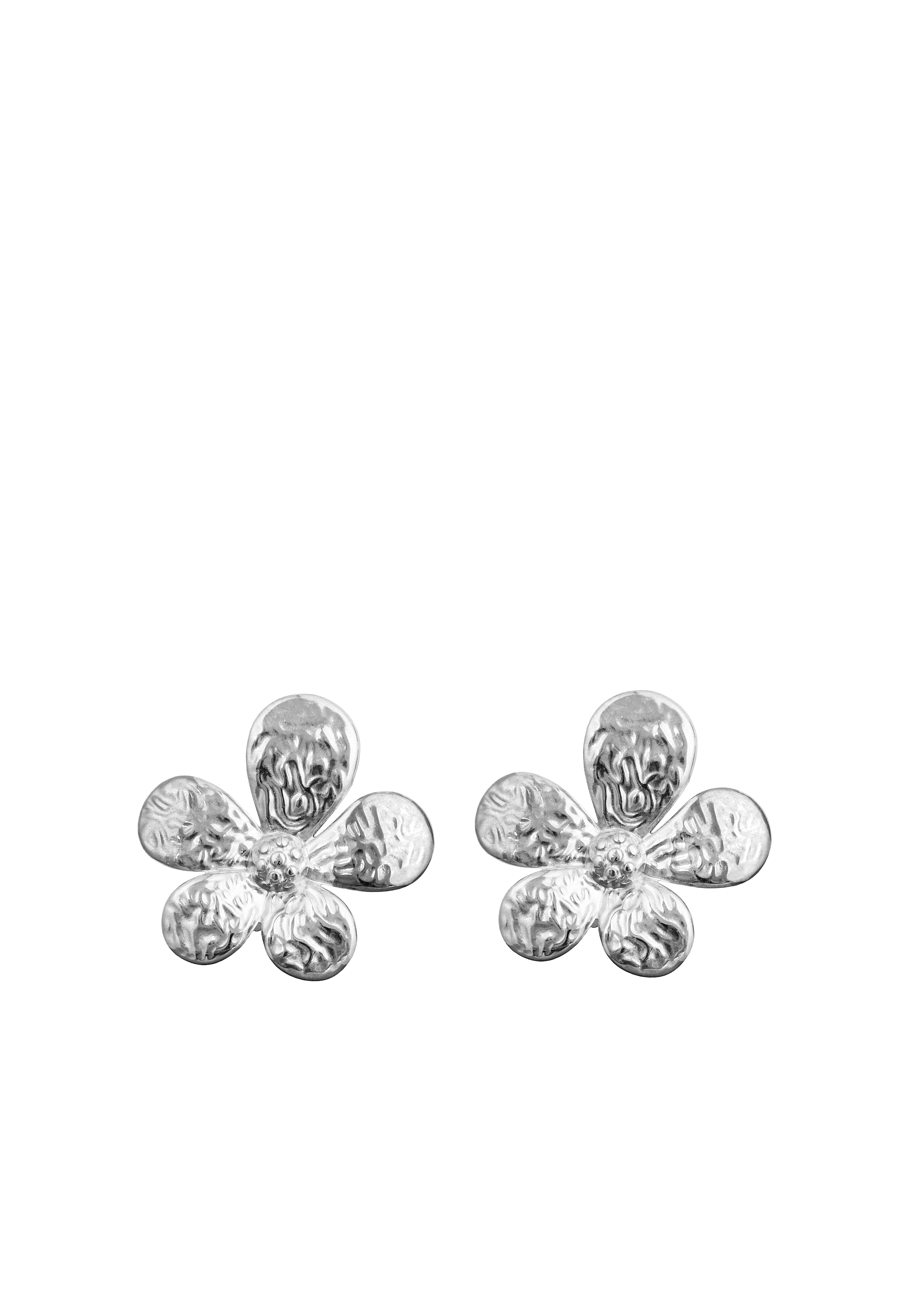 Textured Floral Stud Earrings