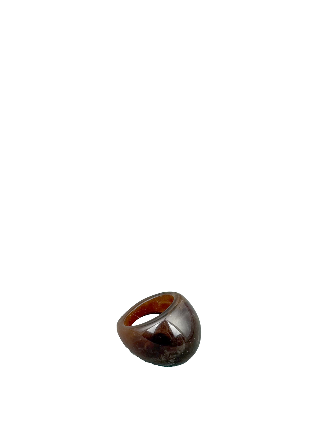 Brown Marbled Resin Ring