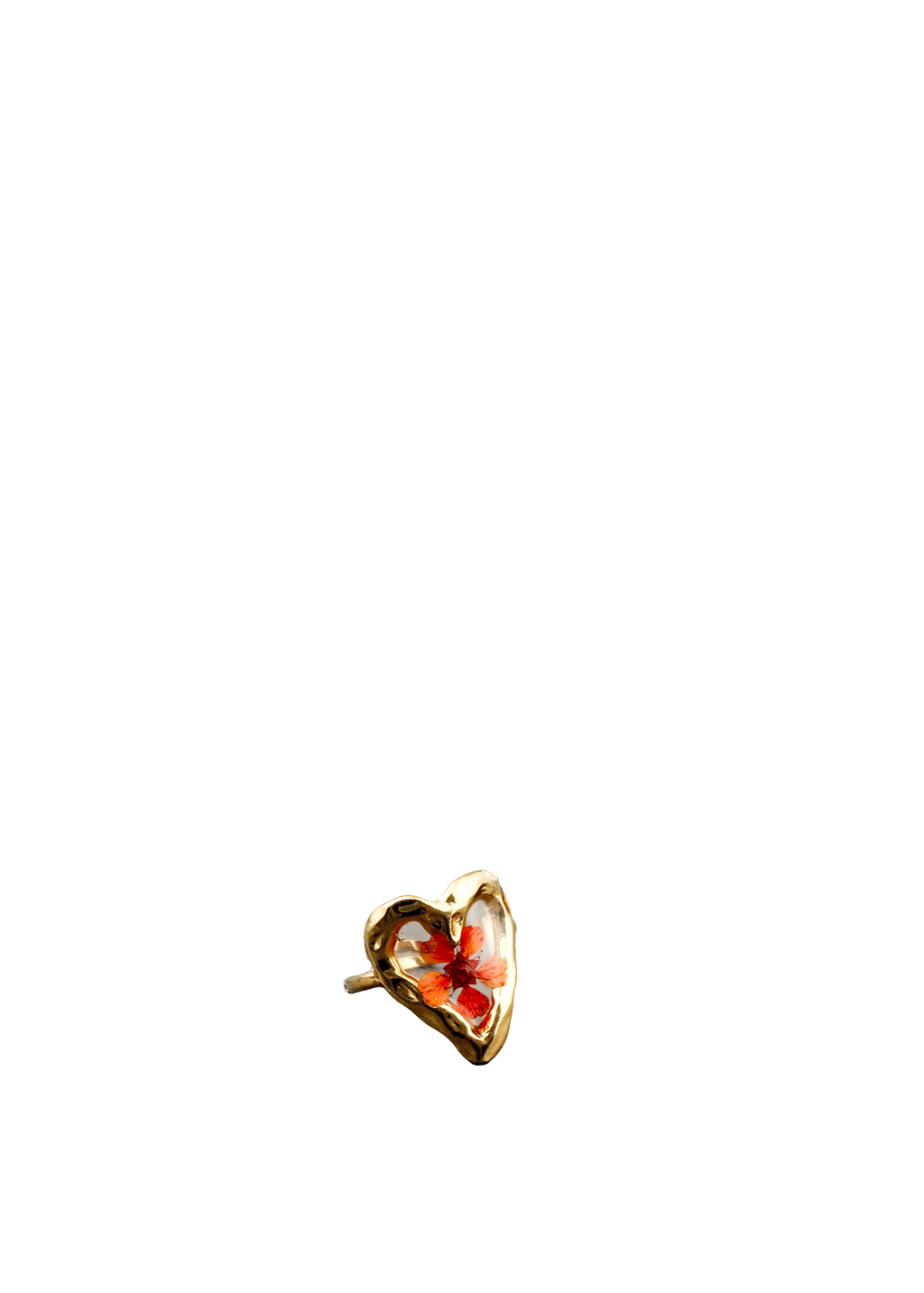 Heart Resin Ring – Red Flower