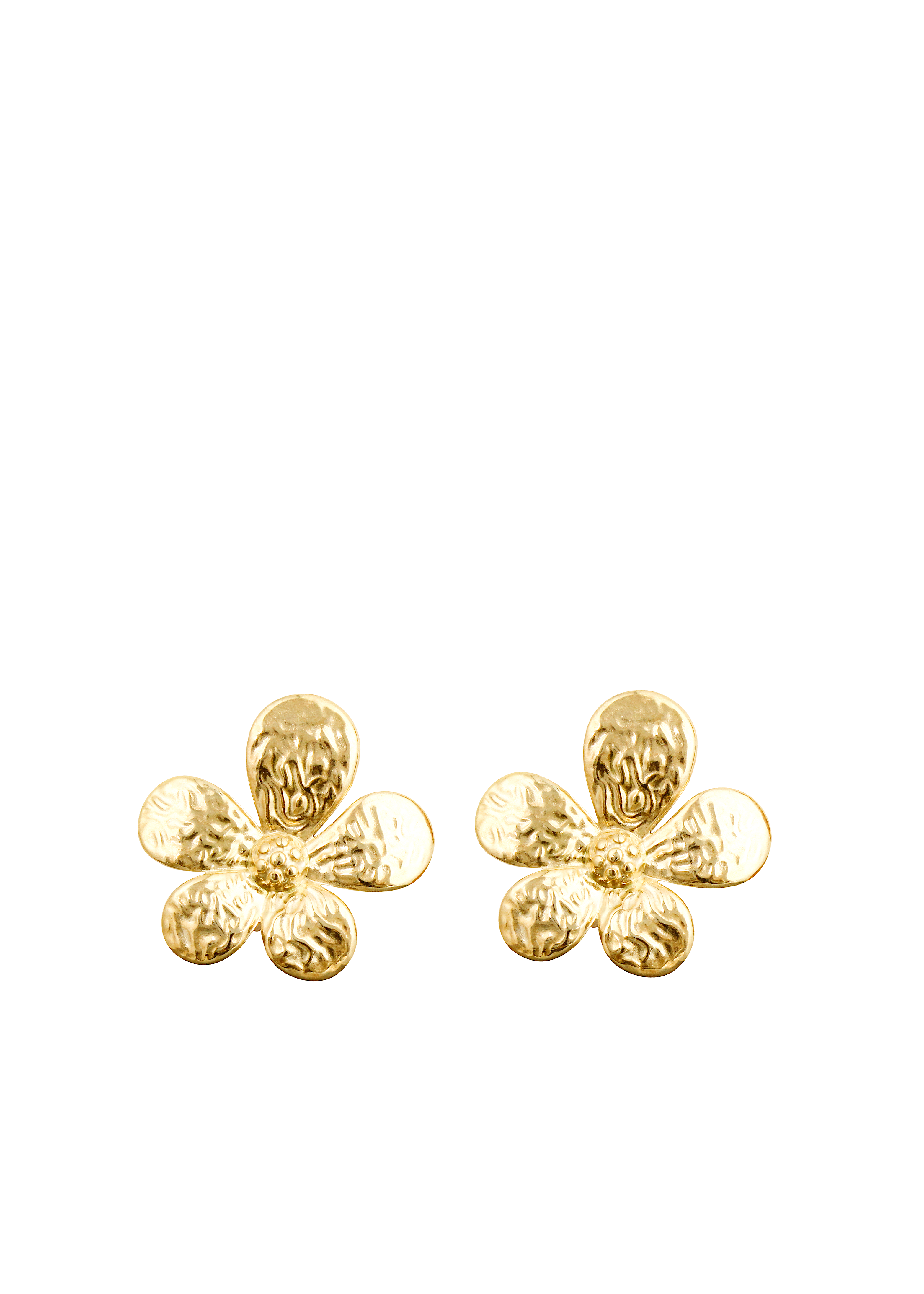 Textured Floral Stud Earrings