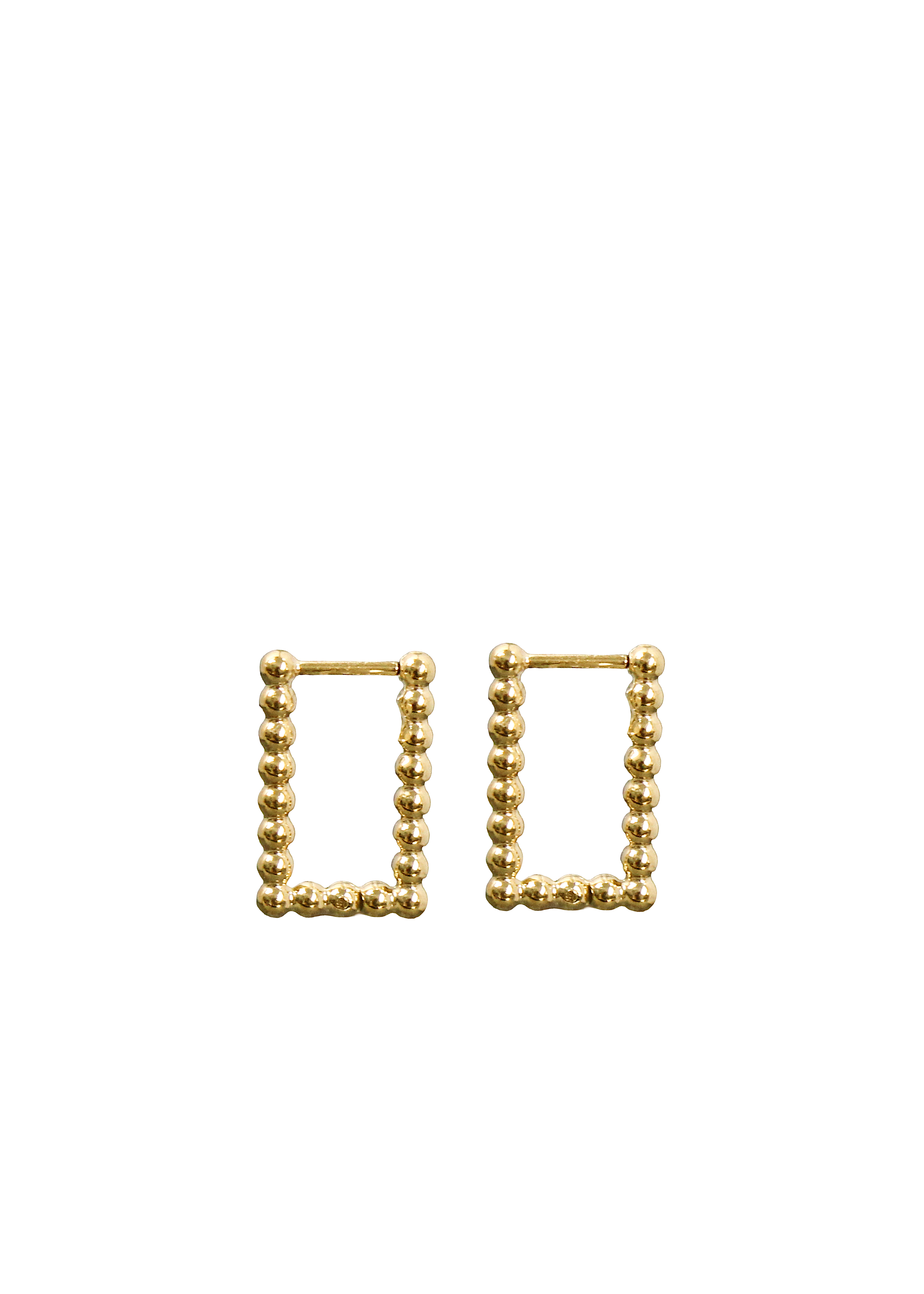 Beaded Rectangular Hoop Earrings