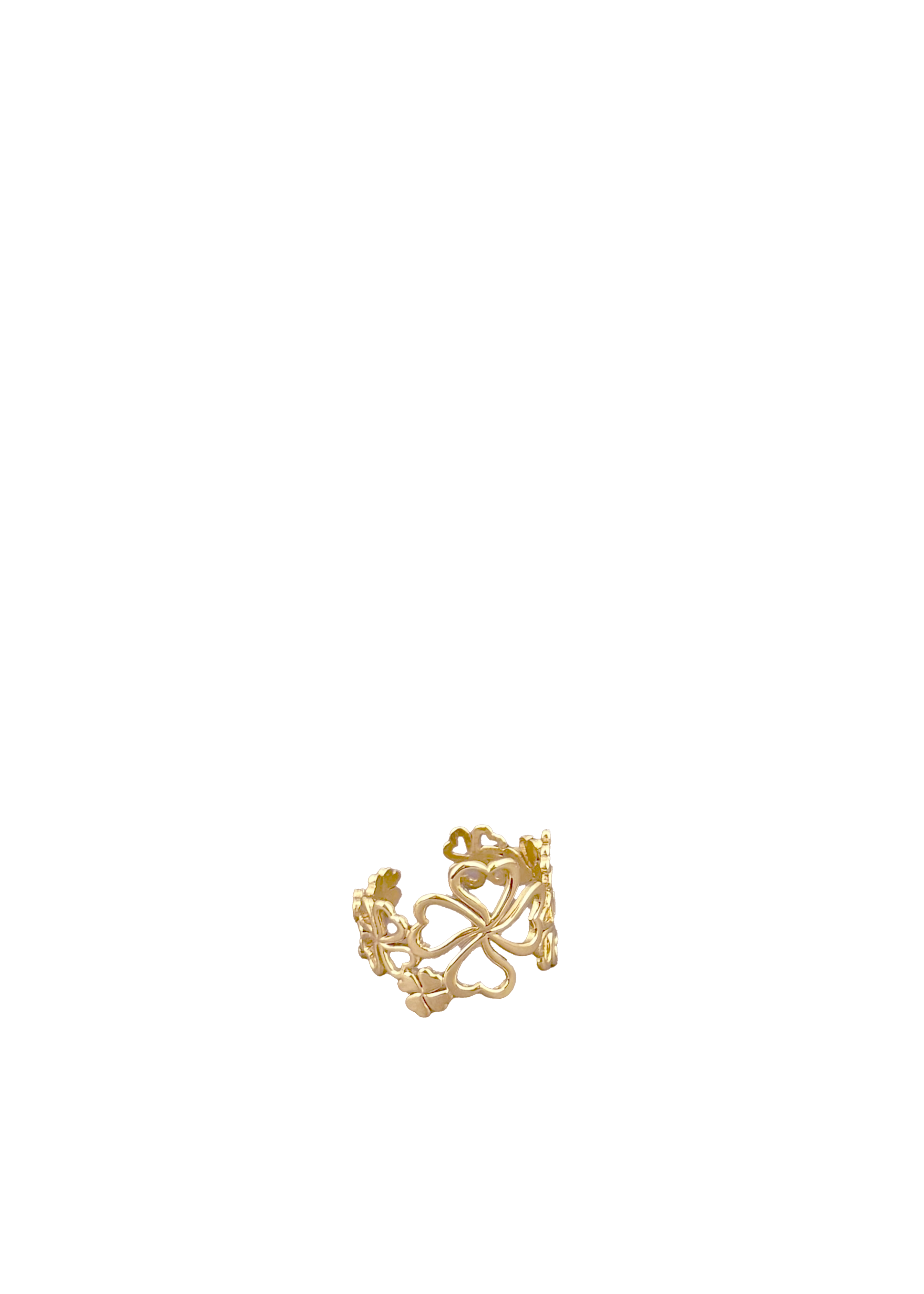 Openwork Clover & Hearts Ring