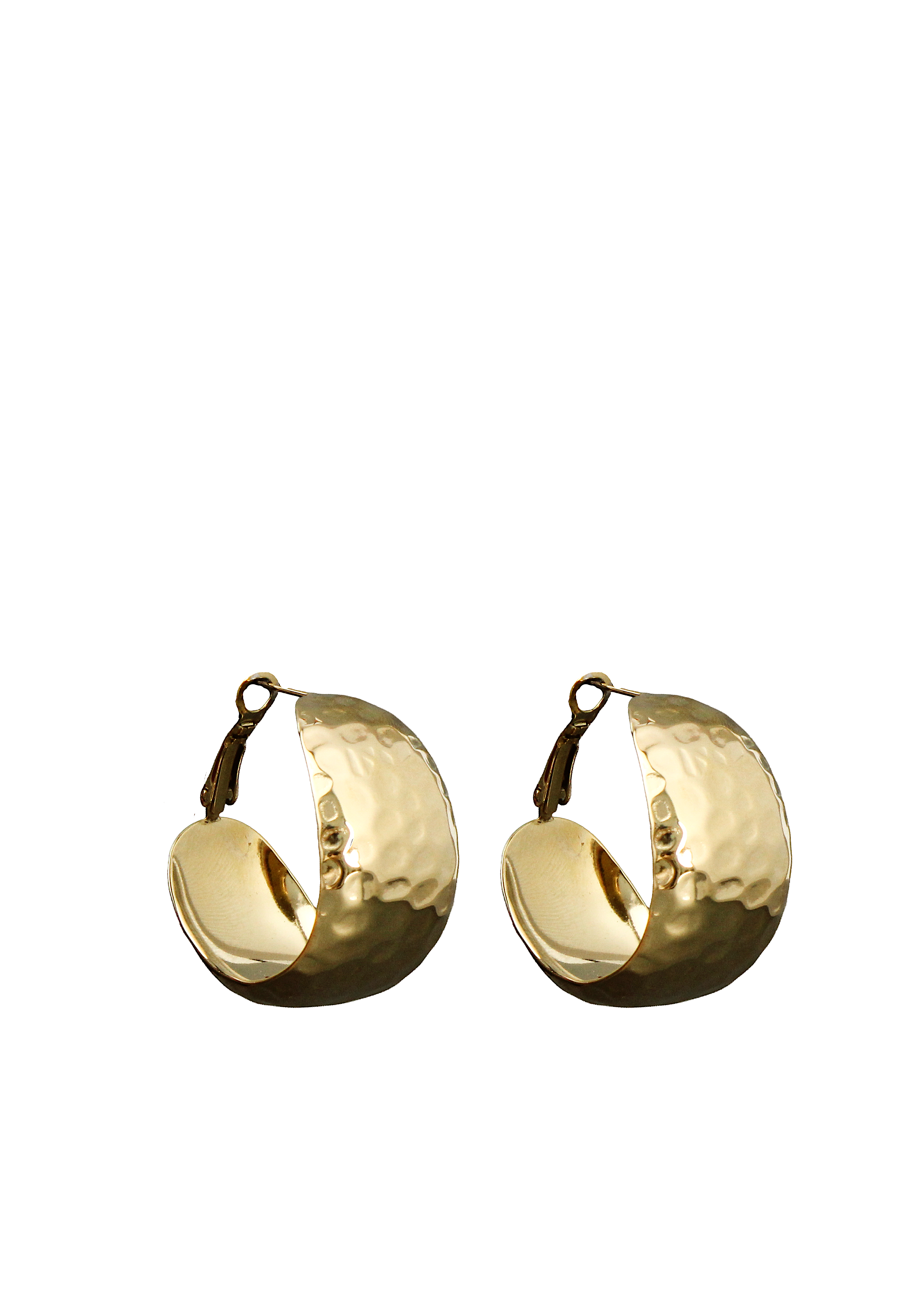 Hammered Gold Hoop Earrings
