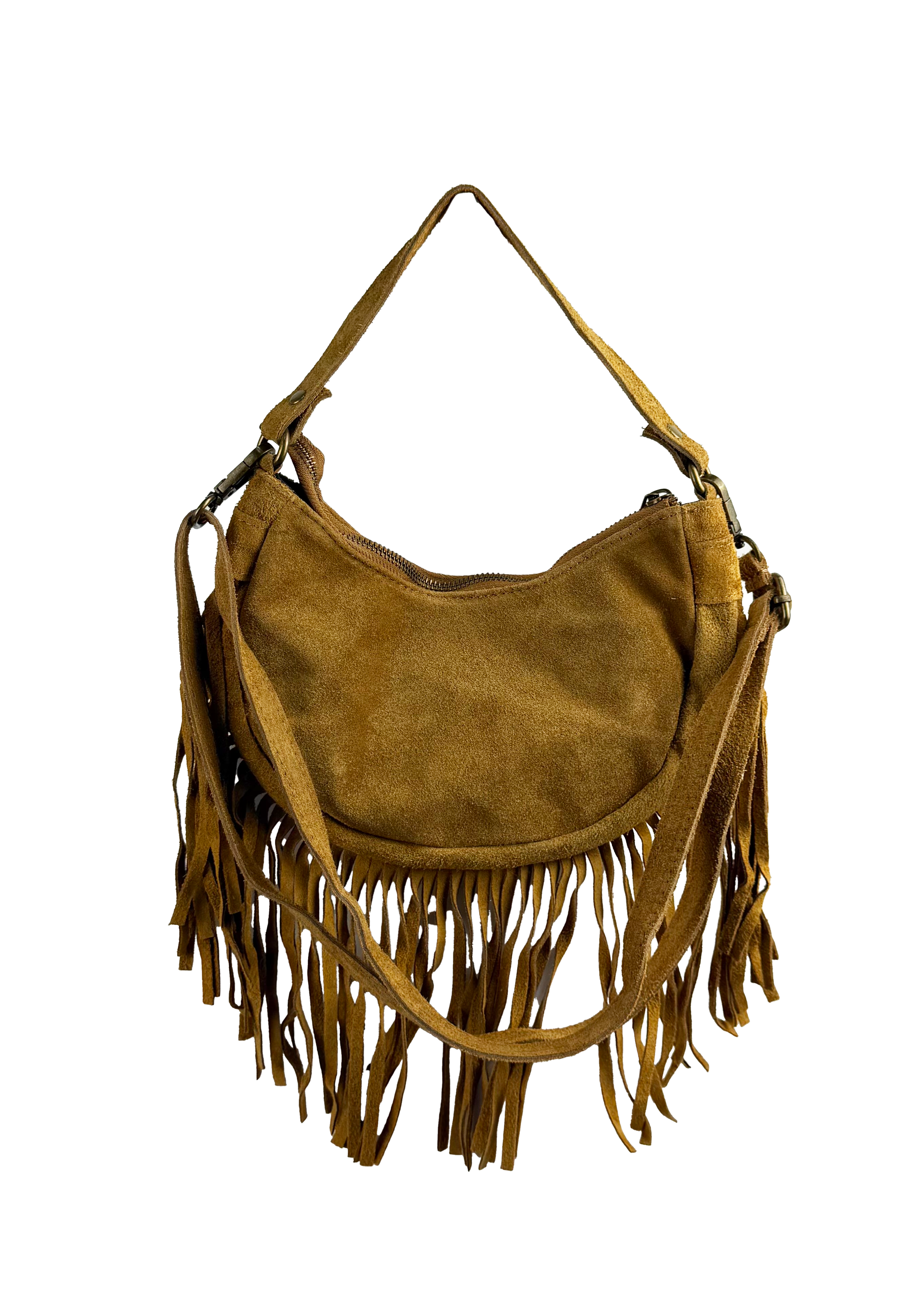 Suede Fringe Shoulder Bag