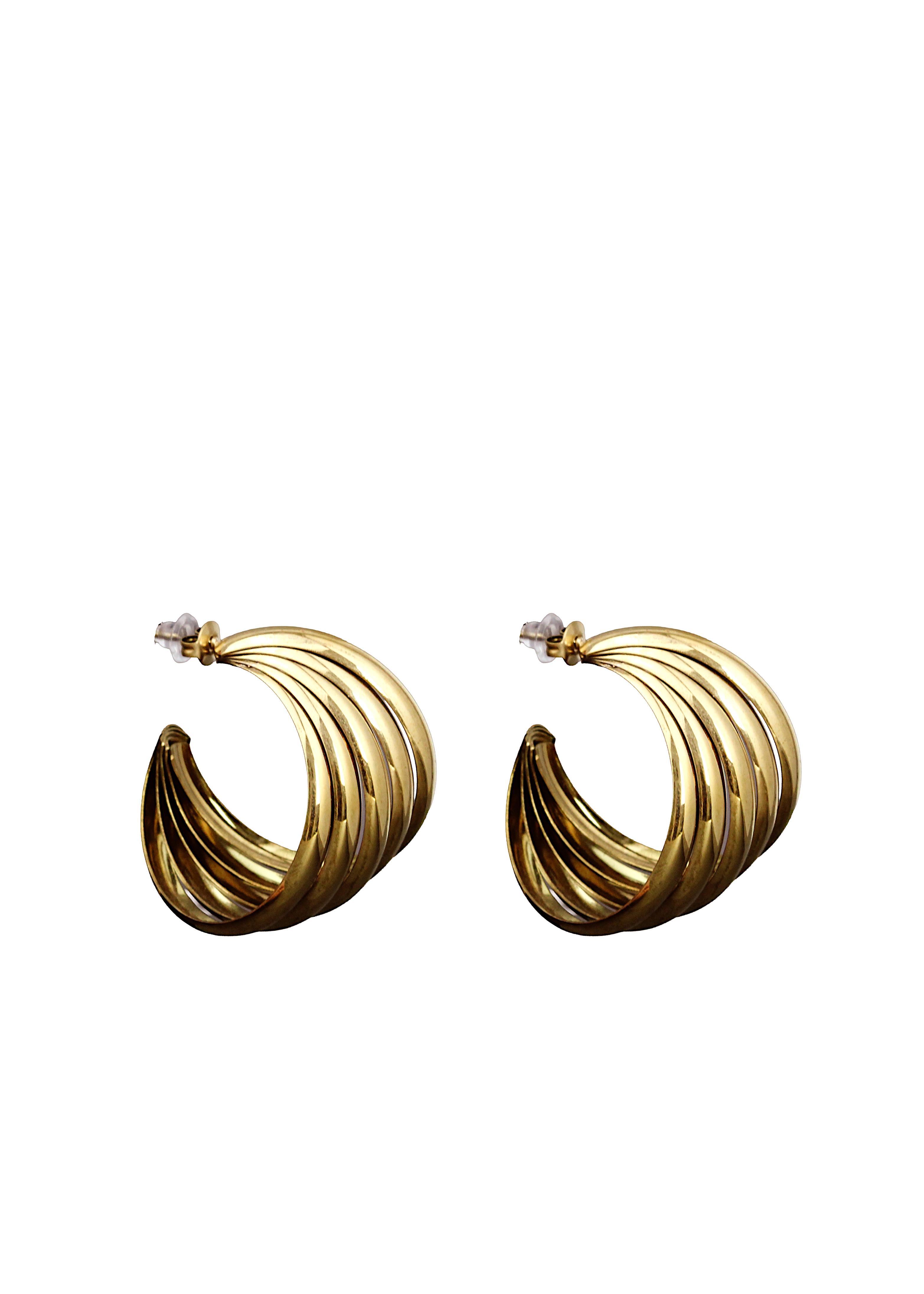 Ribbed Wide Hoop Earrings