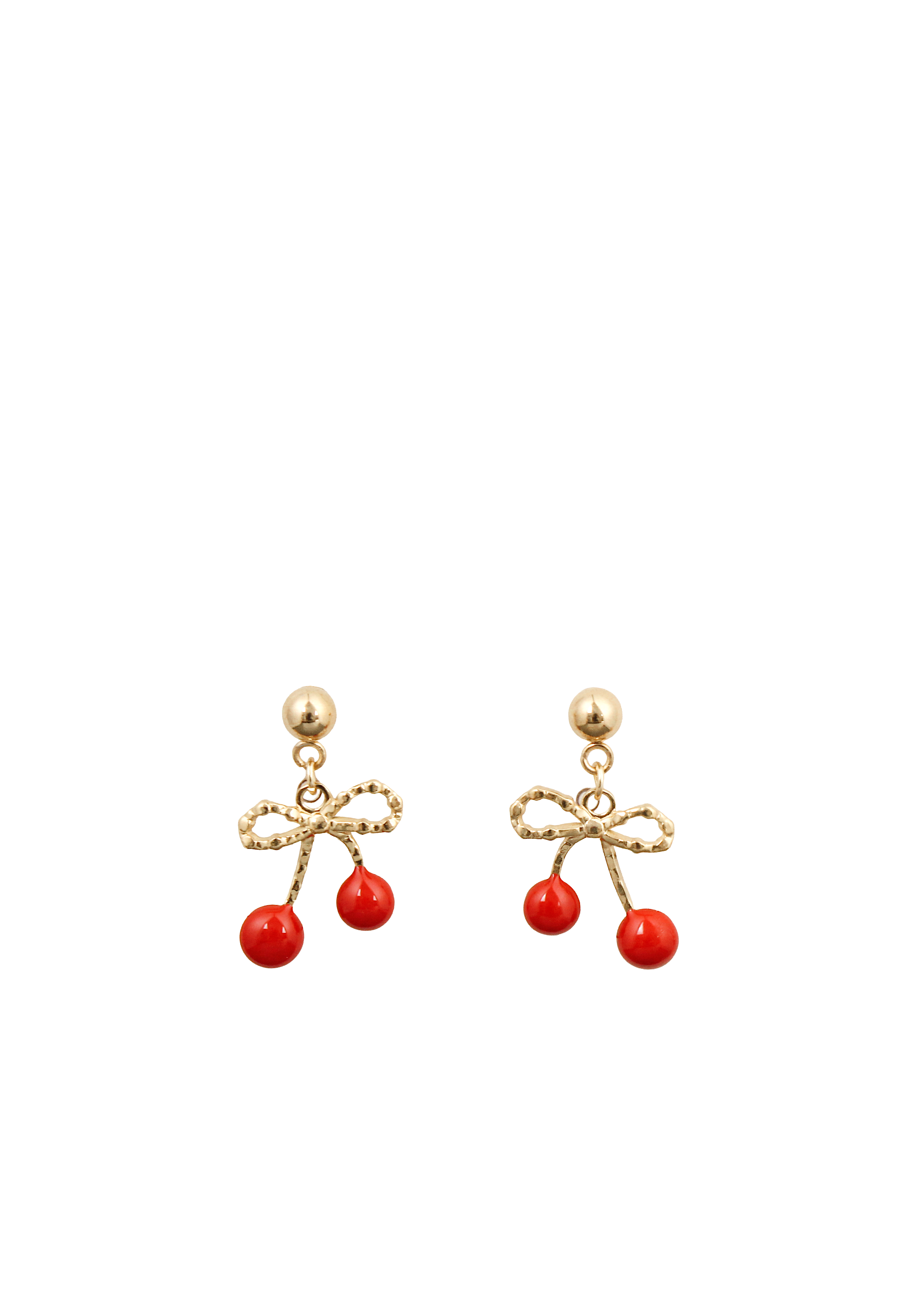 Cherry Bow Drop Earrings