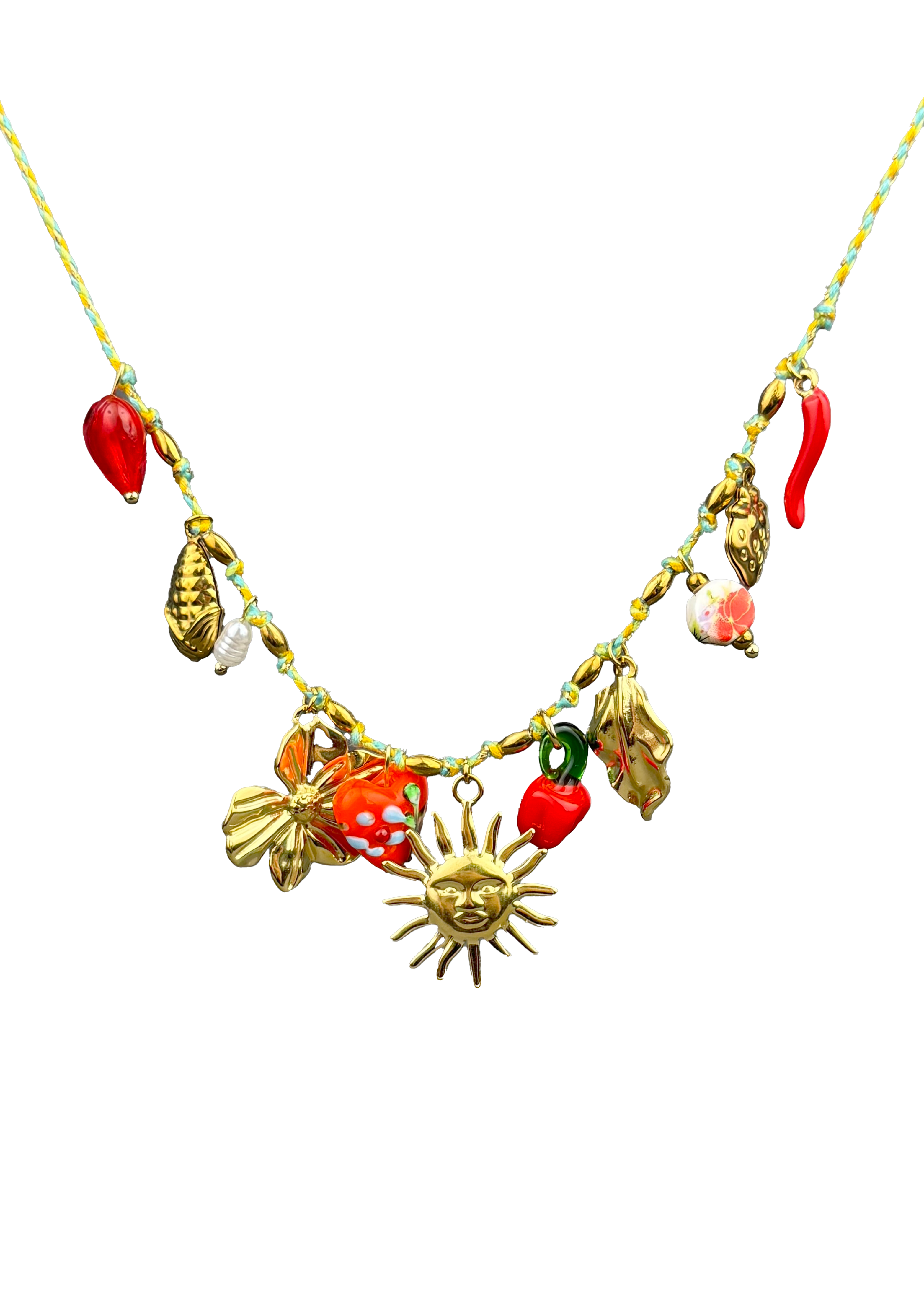 Sun & Fruits Charm Necklace