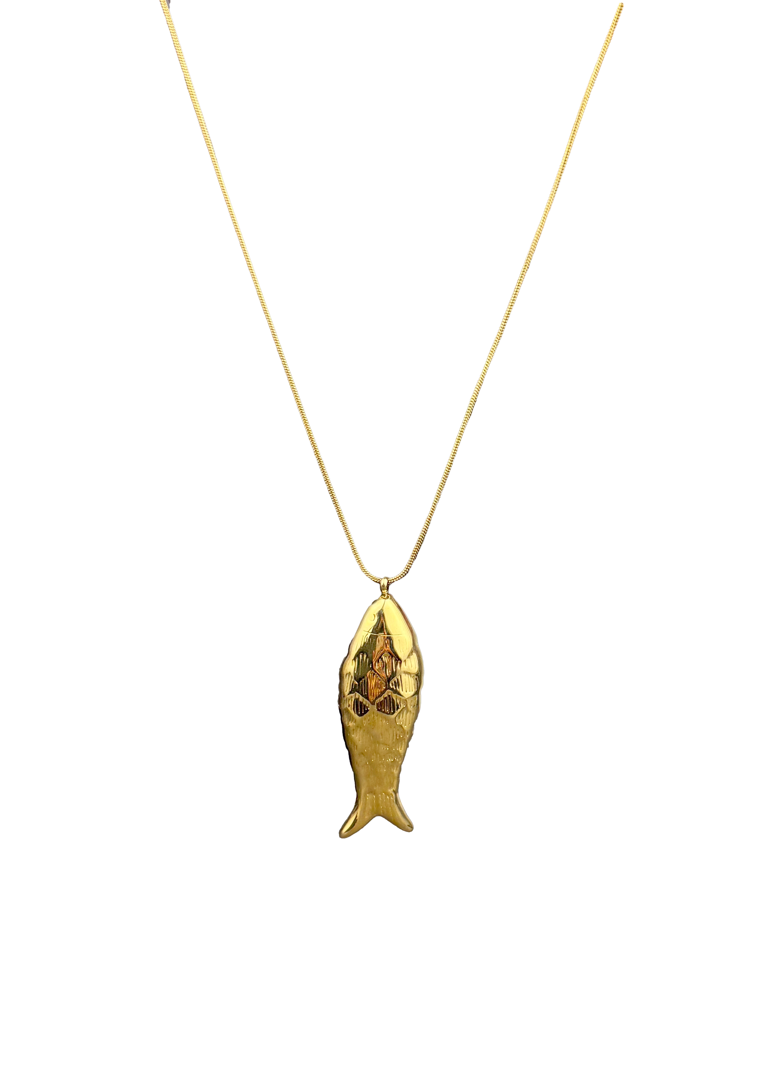 Gold Fish Pendant Necklace