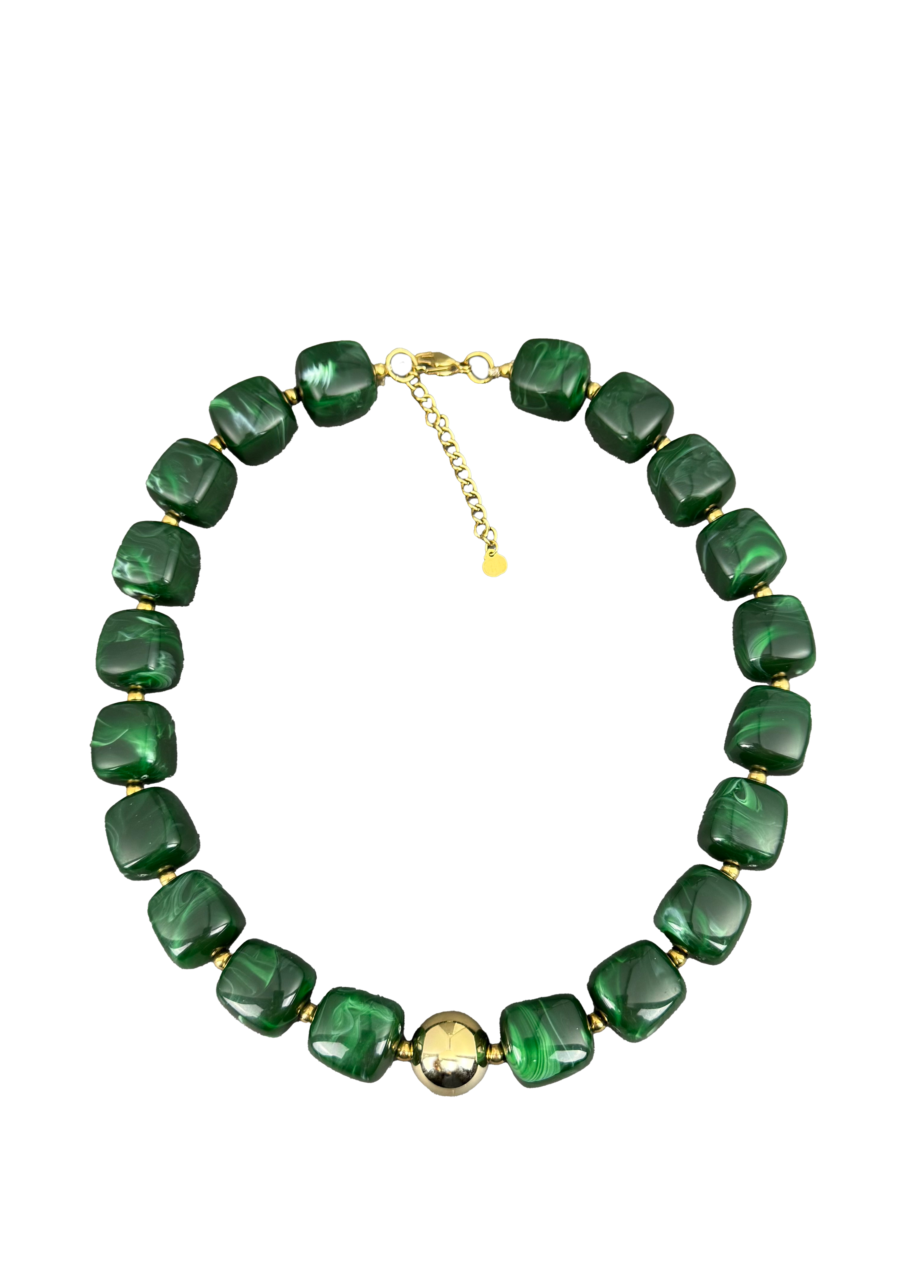 Chunky Bead Necklace with Gold Accent