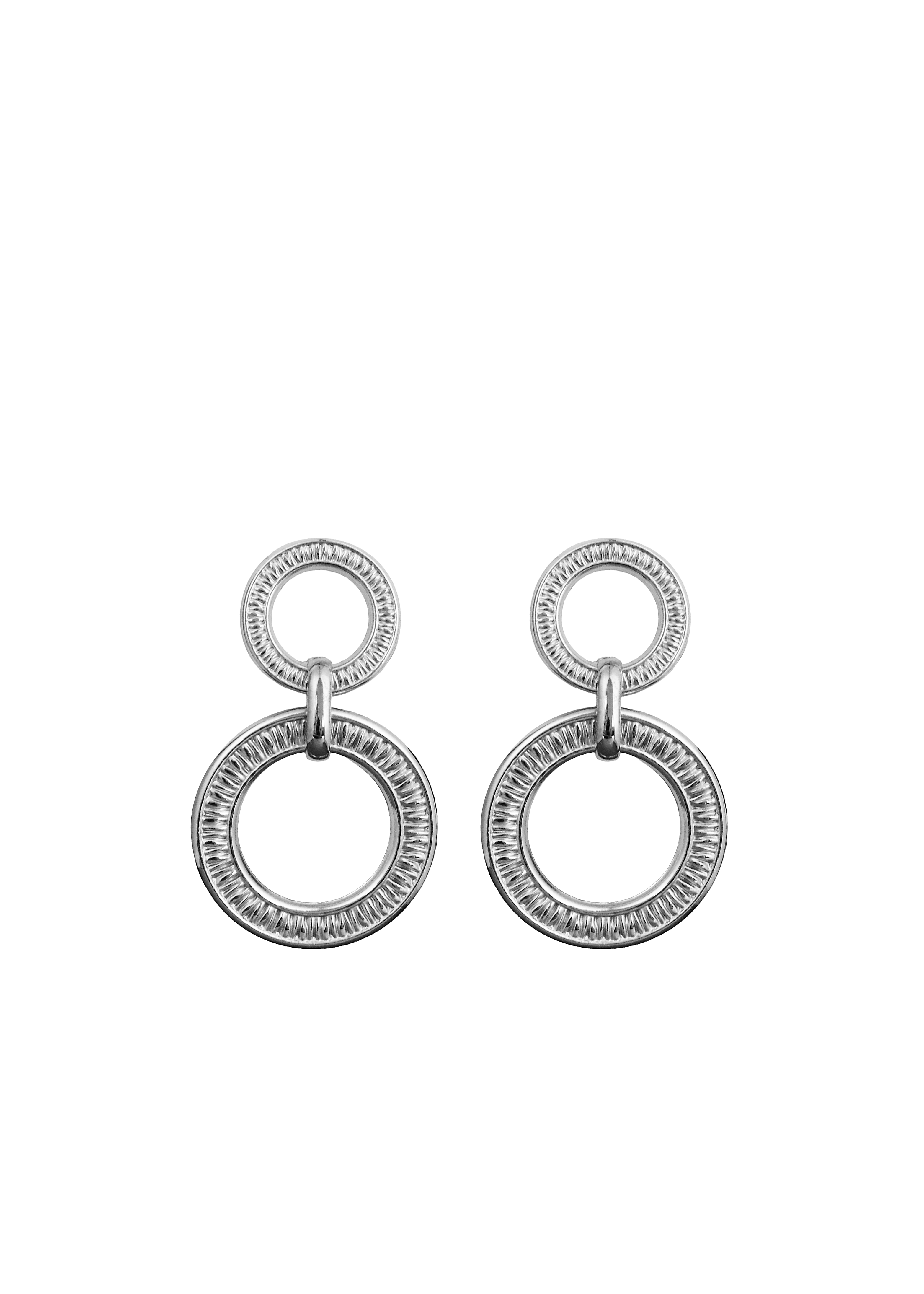 Double Ring Textured Earrings