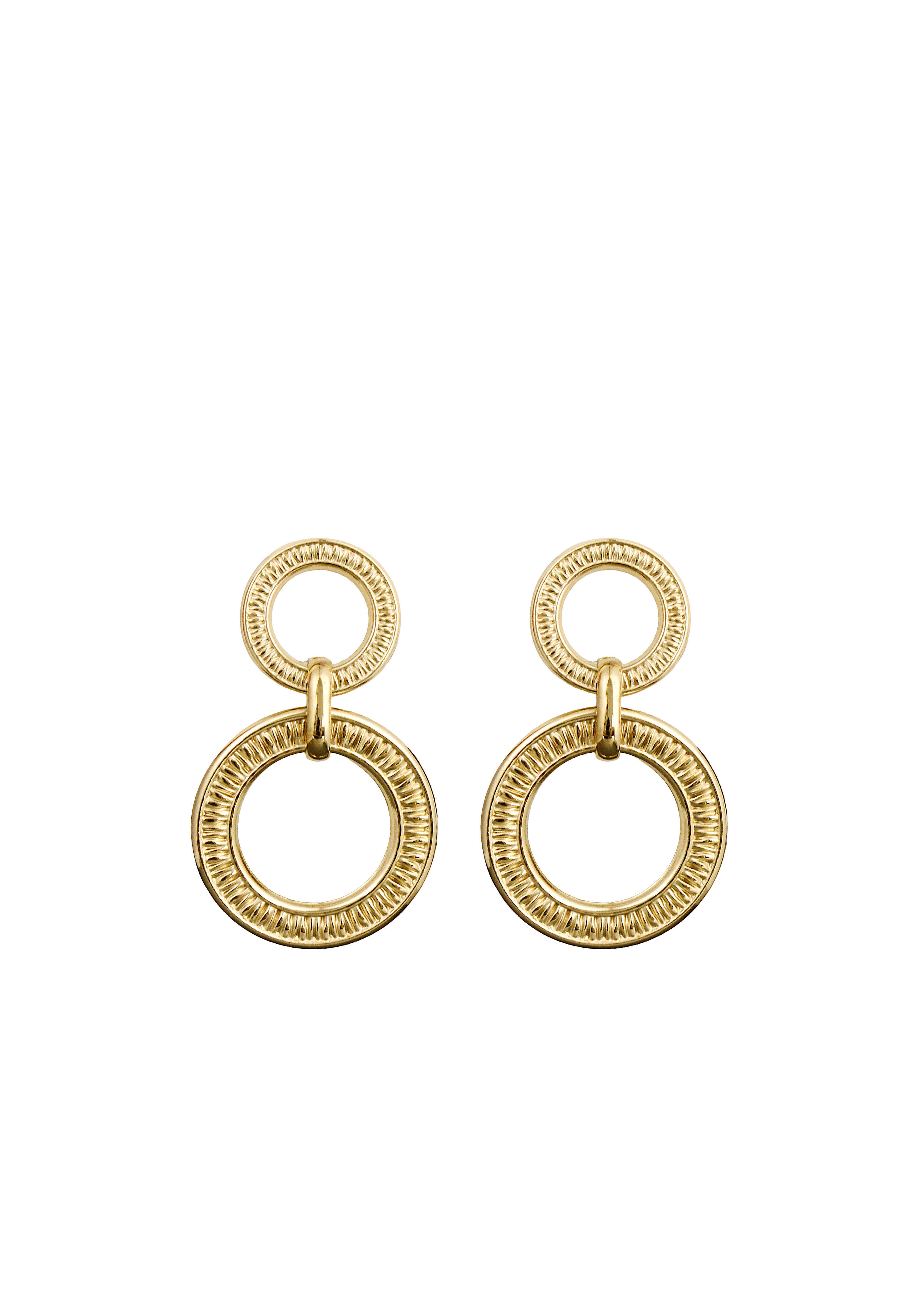 Double Ring Textured Earrings