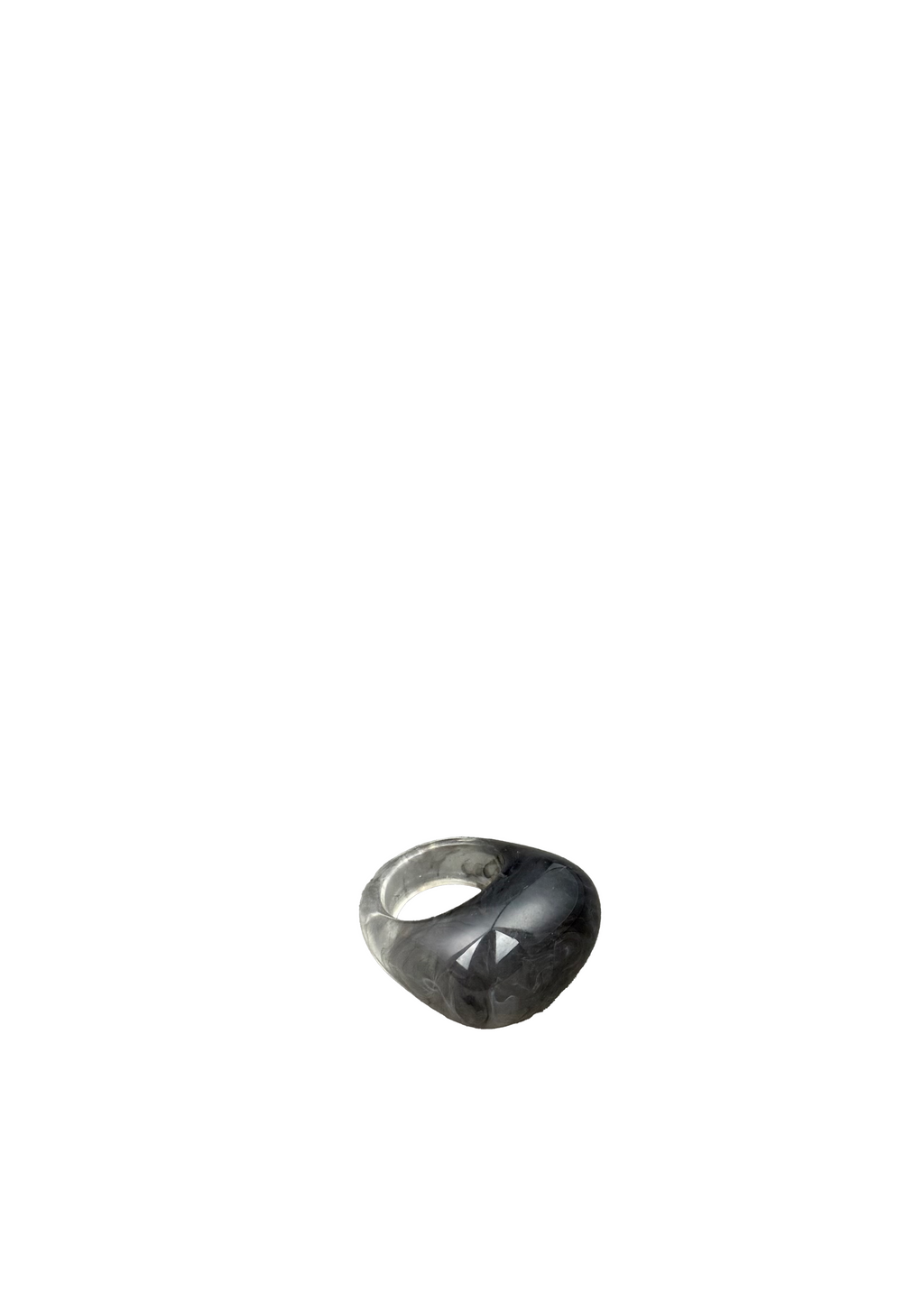 Grey Marbled Resin Ring