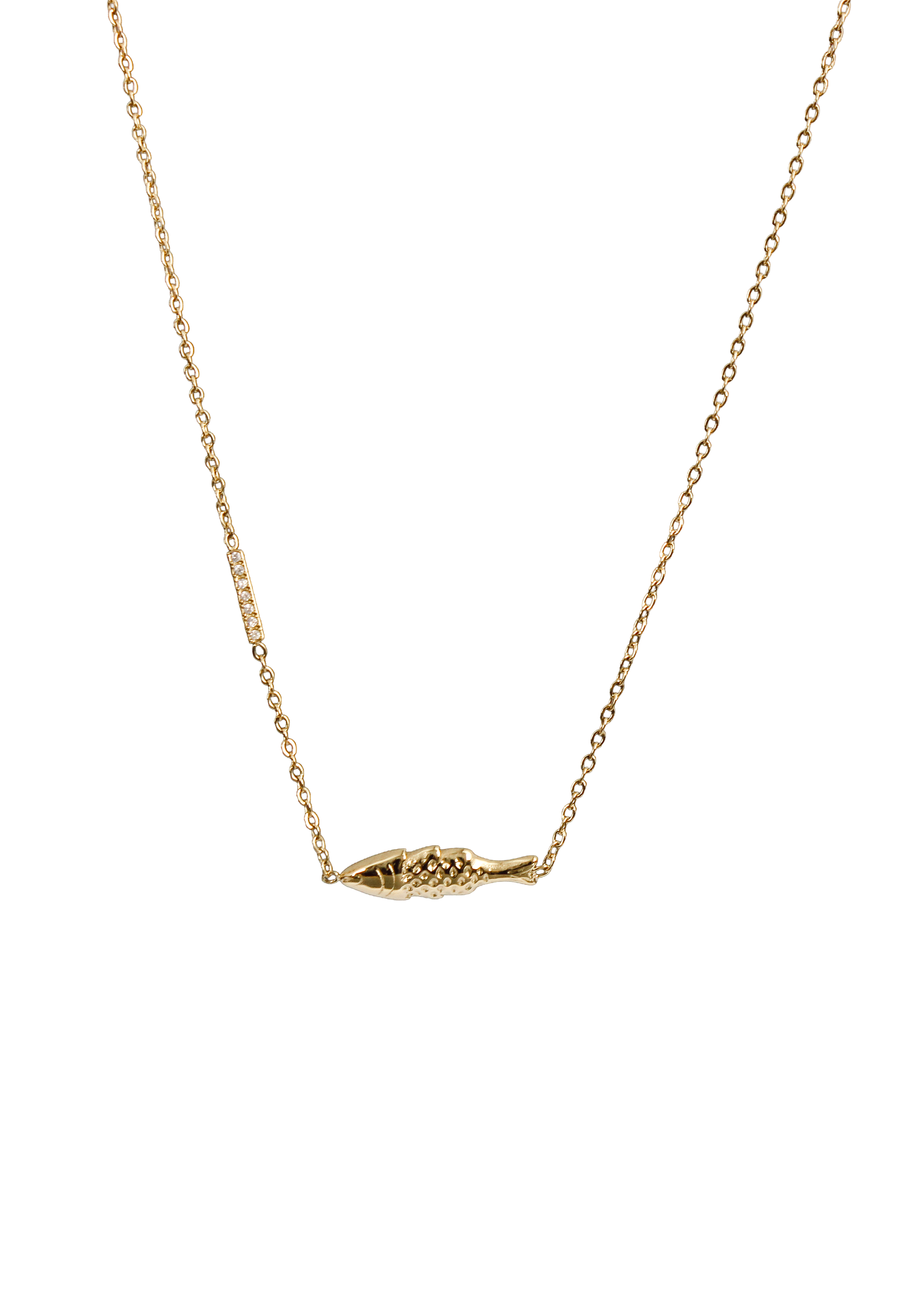 Gold Fish Pendant Necklace