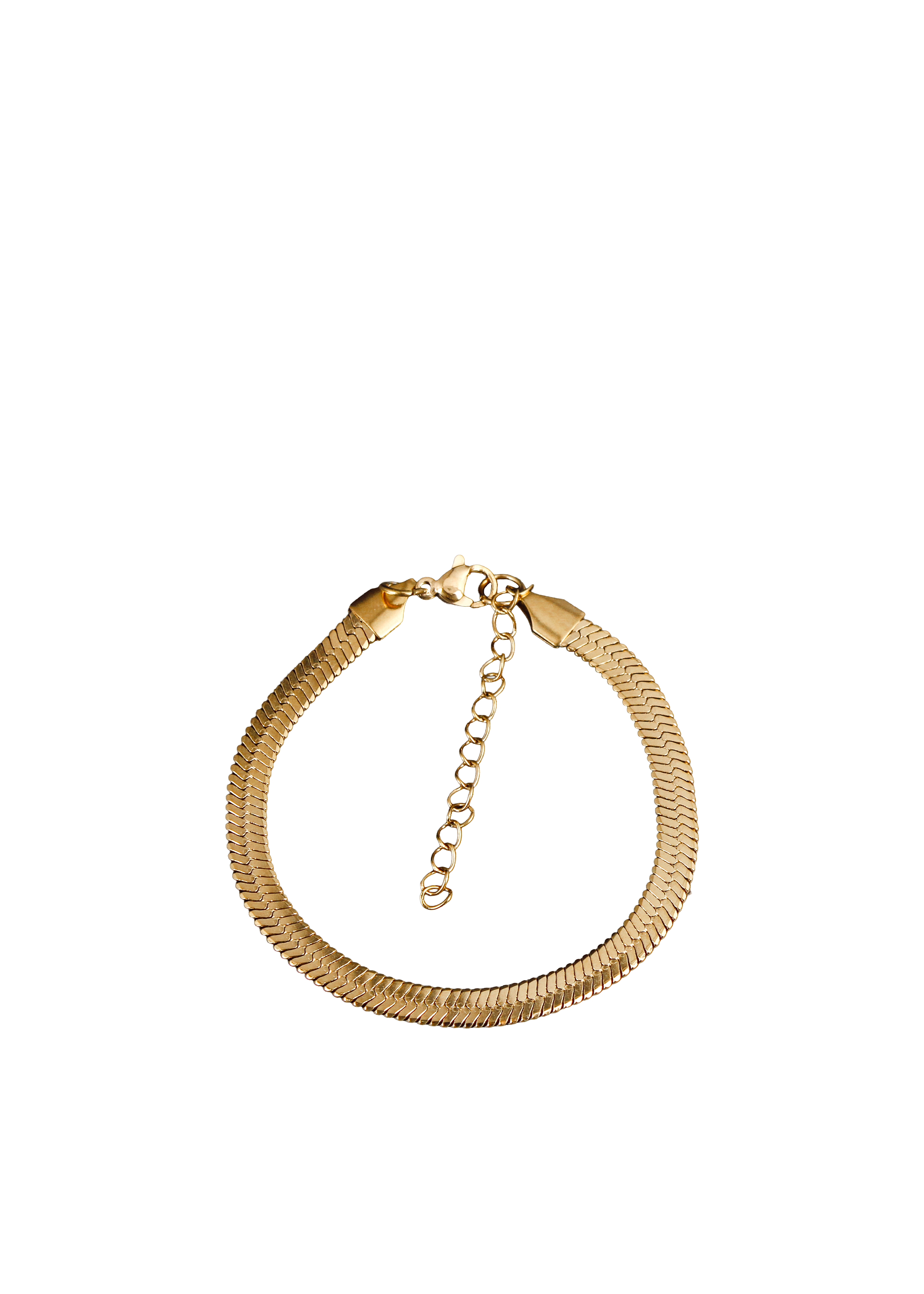 Gold Herringbone Snake Bracelet