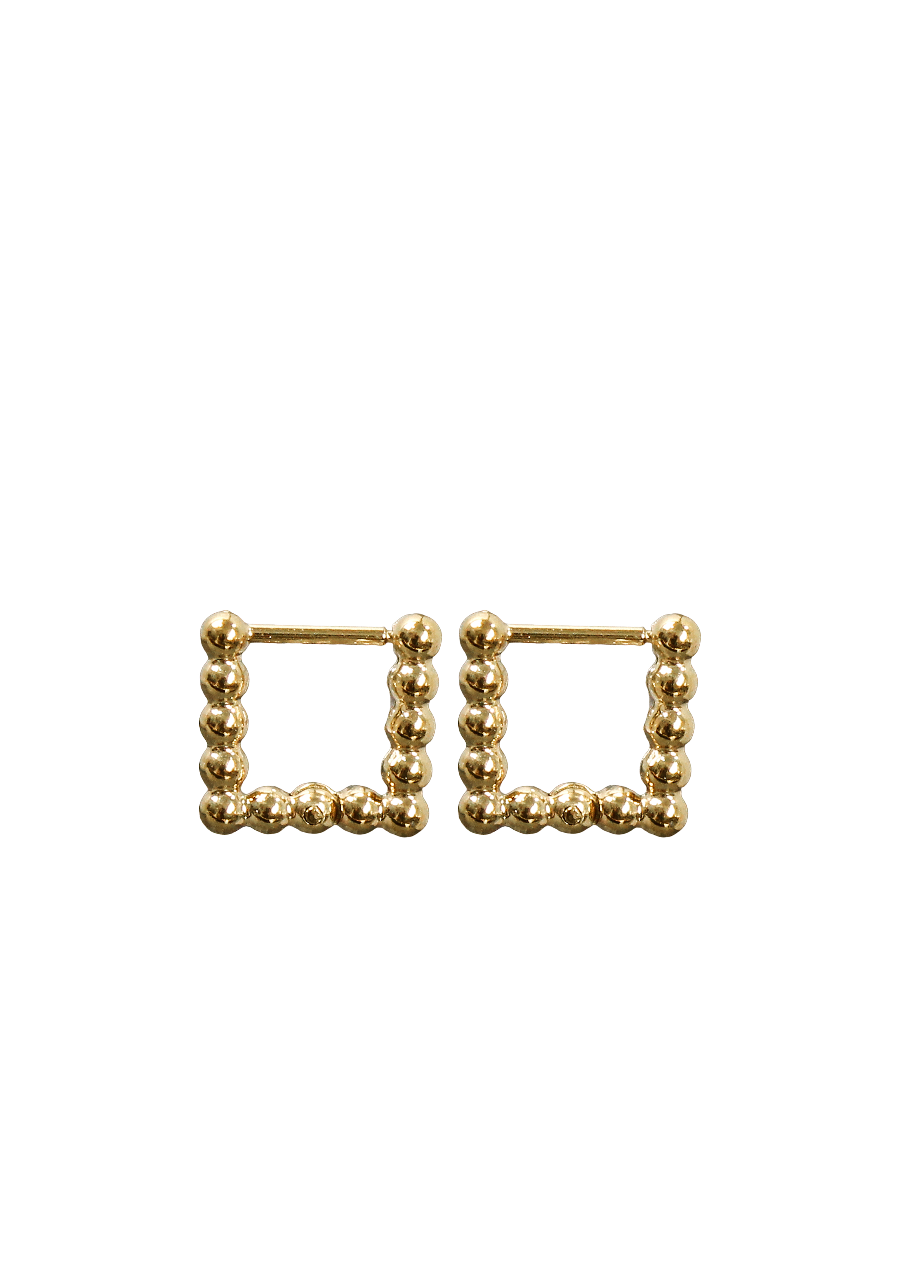 Textured Beaded Square Earrings