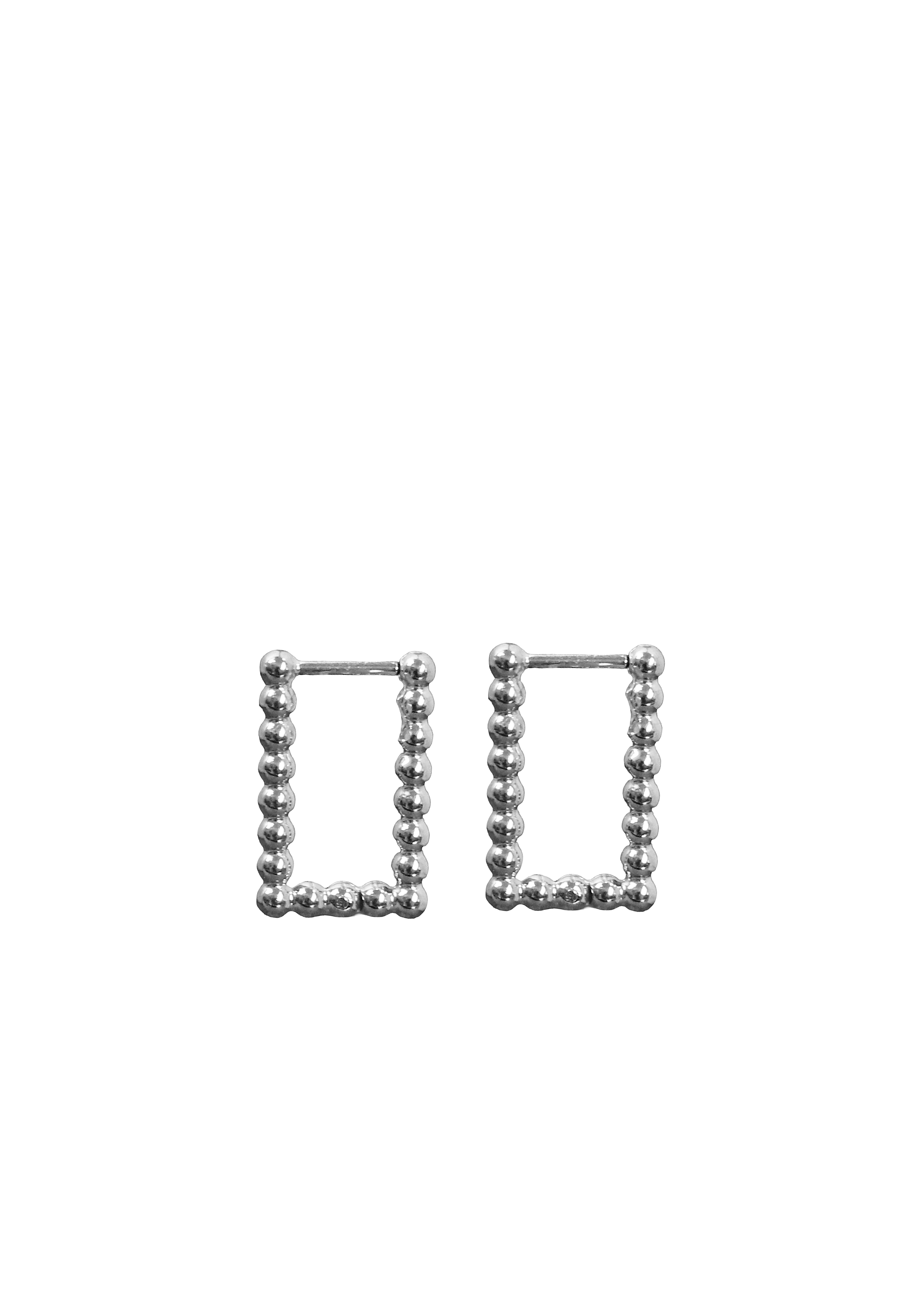 Beaded Rectangular Hoop Earrings