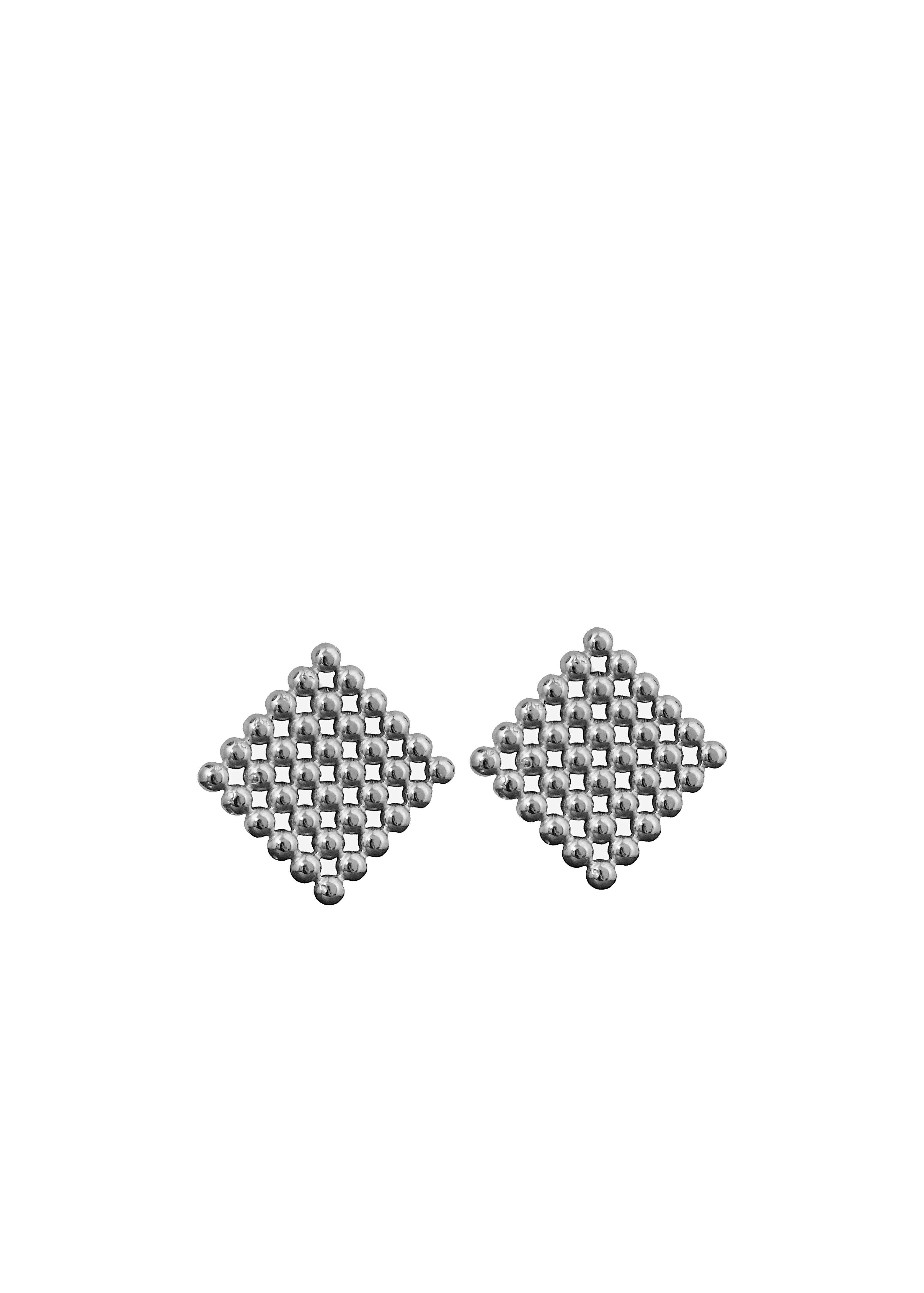 Beaded Lattice Stud Earrings