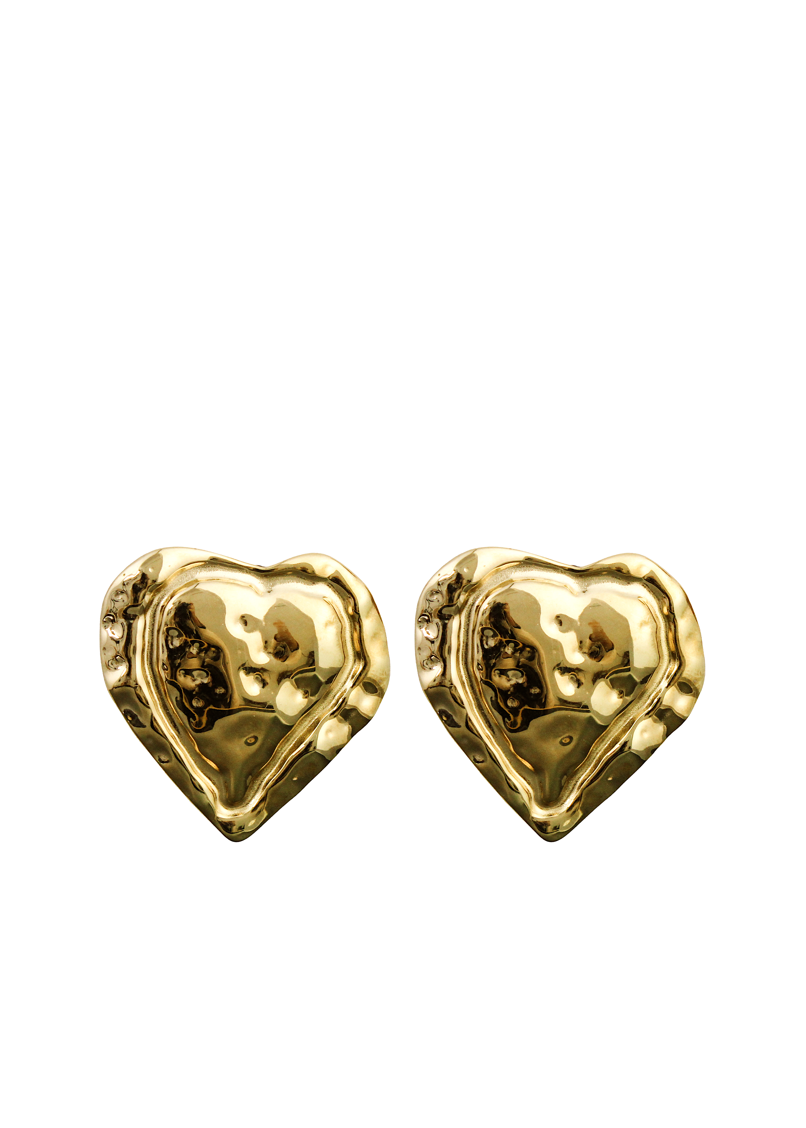 Hammered Heart Stud Earrings