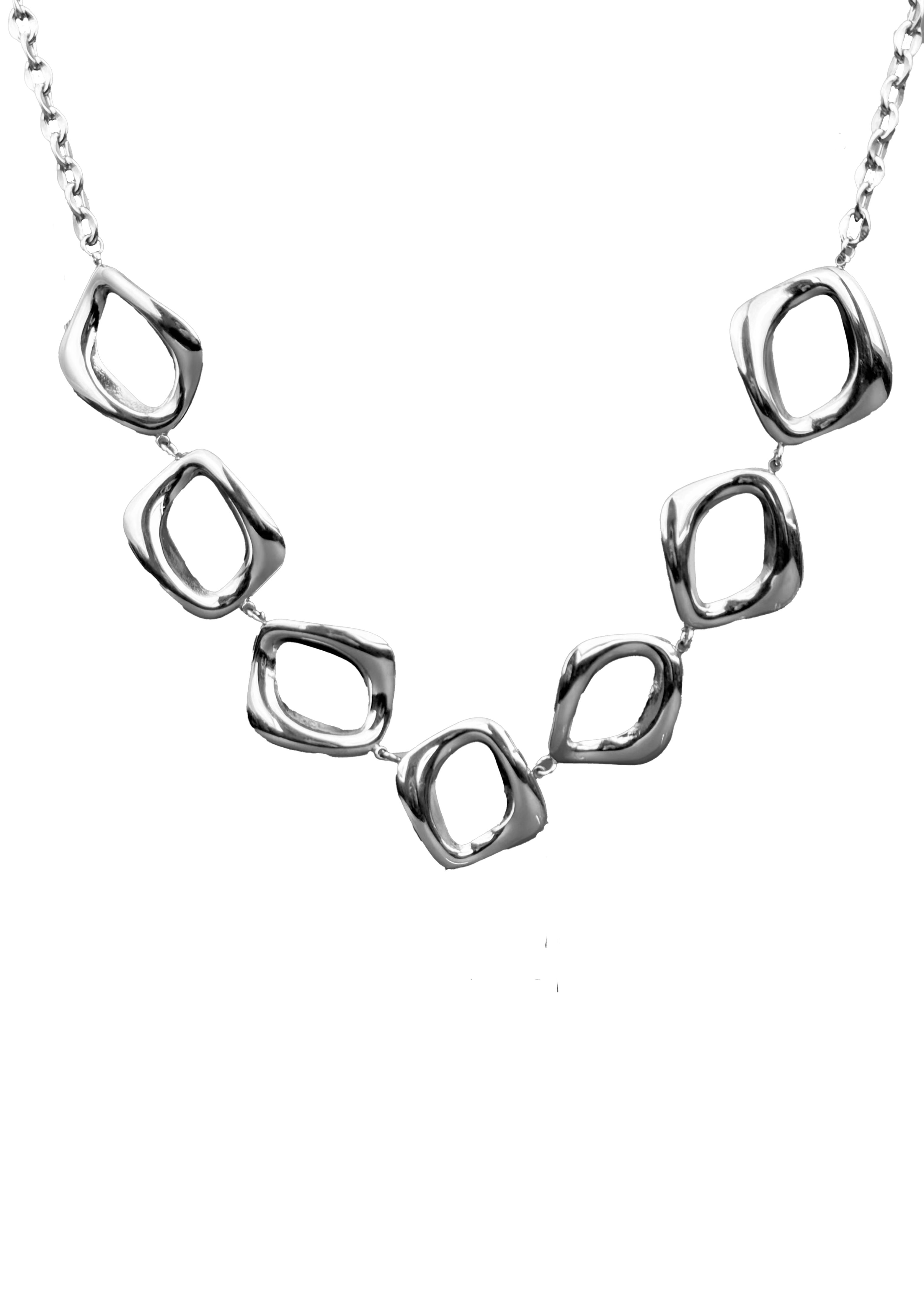 Organic Link Silver Necklace