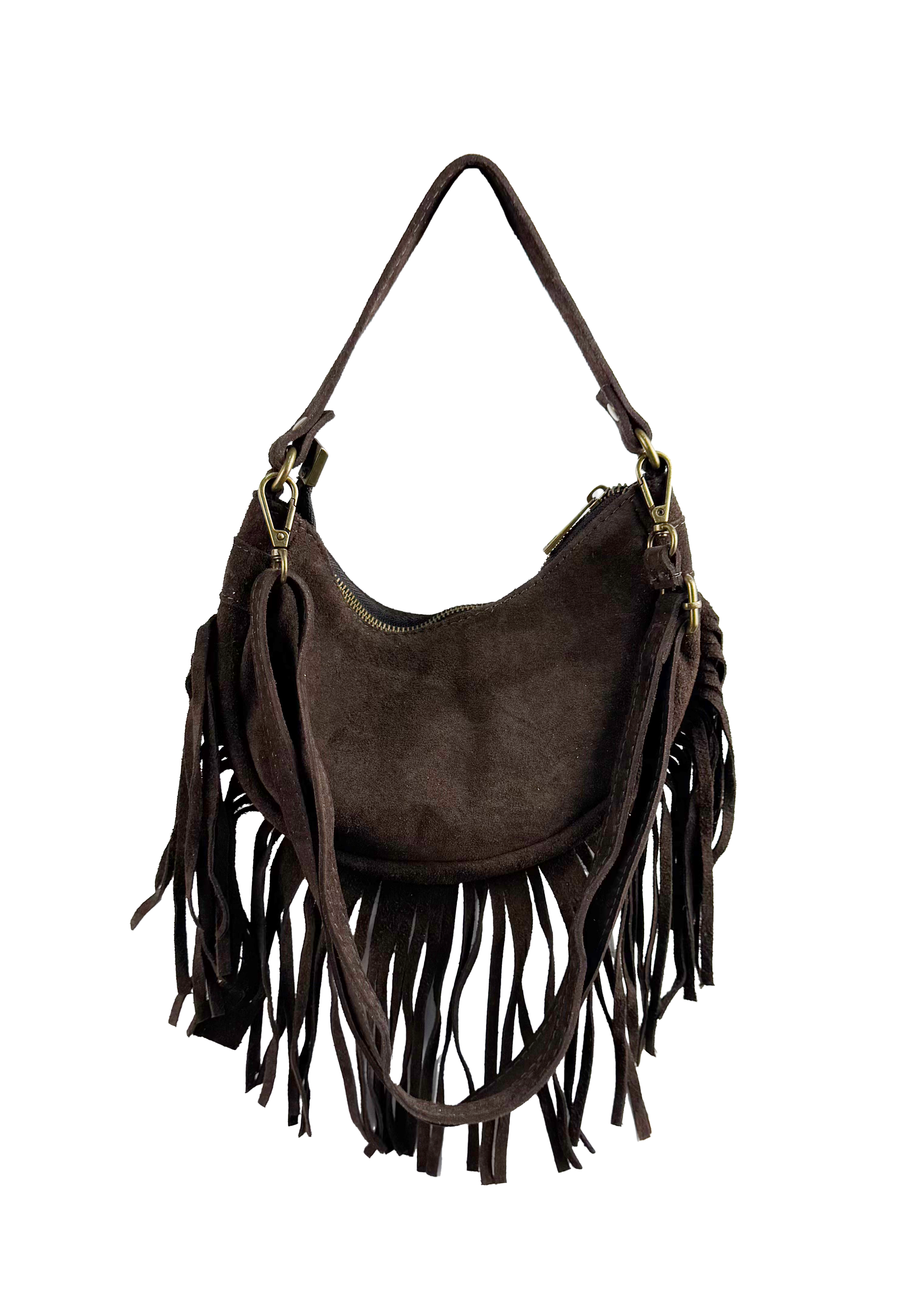 Suede Fringe Shoulder Bag
