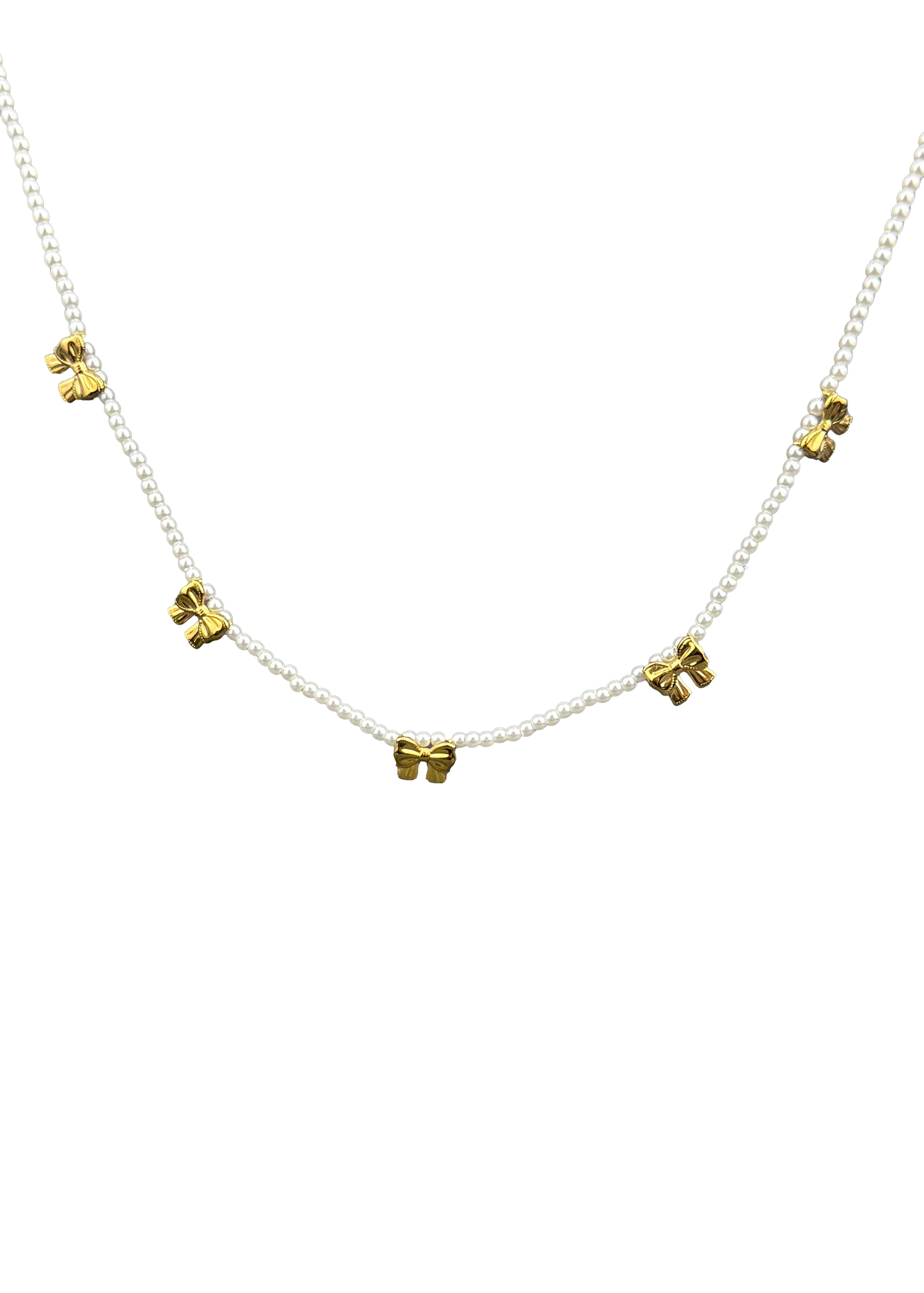 Pearl & Bow Necklace