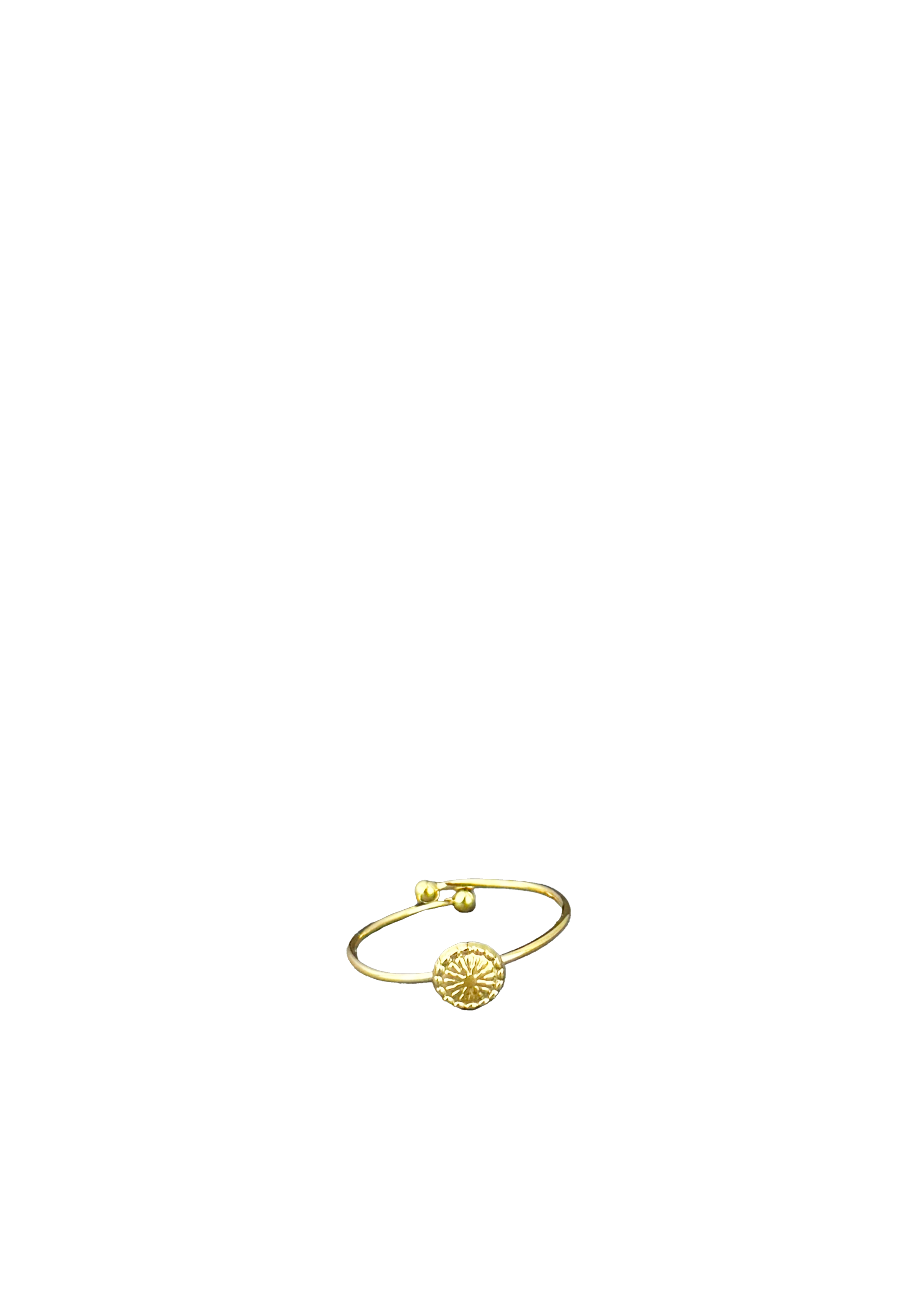 Minimal Sun Charm Adjustable Ring