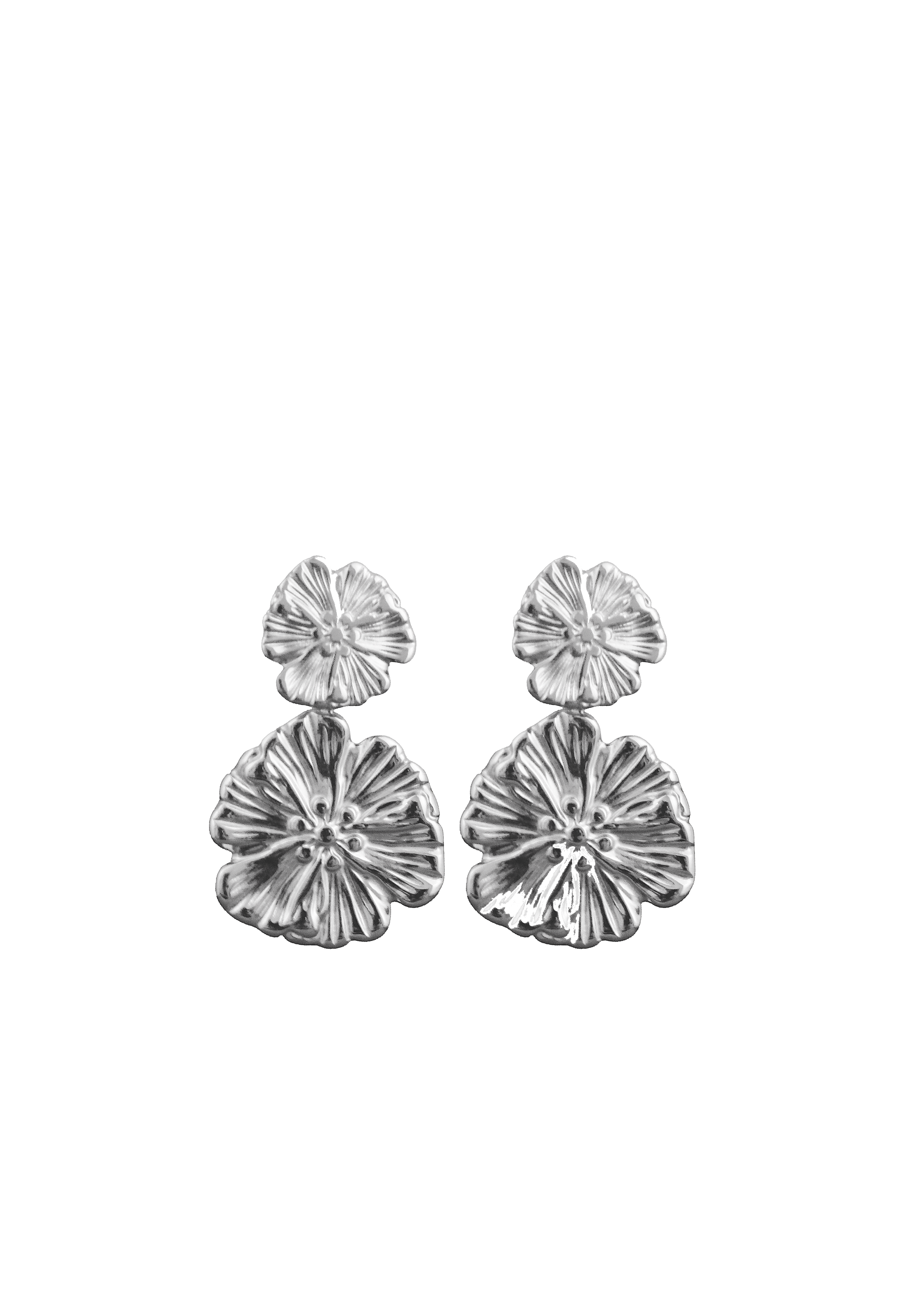 Floral Relief Drop Earrings