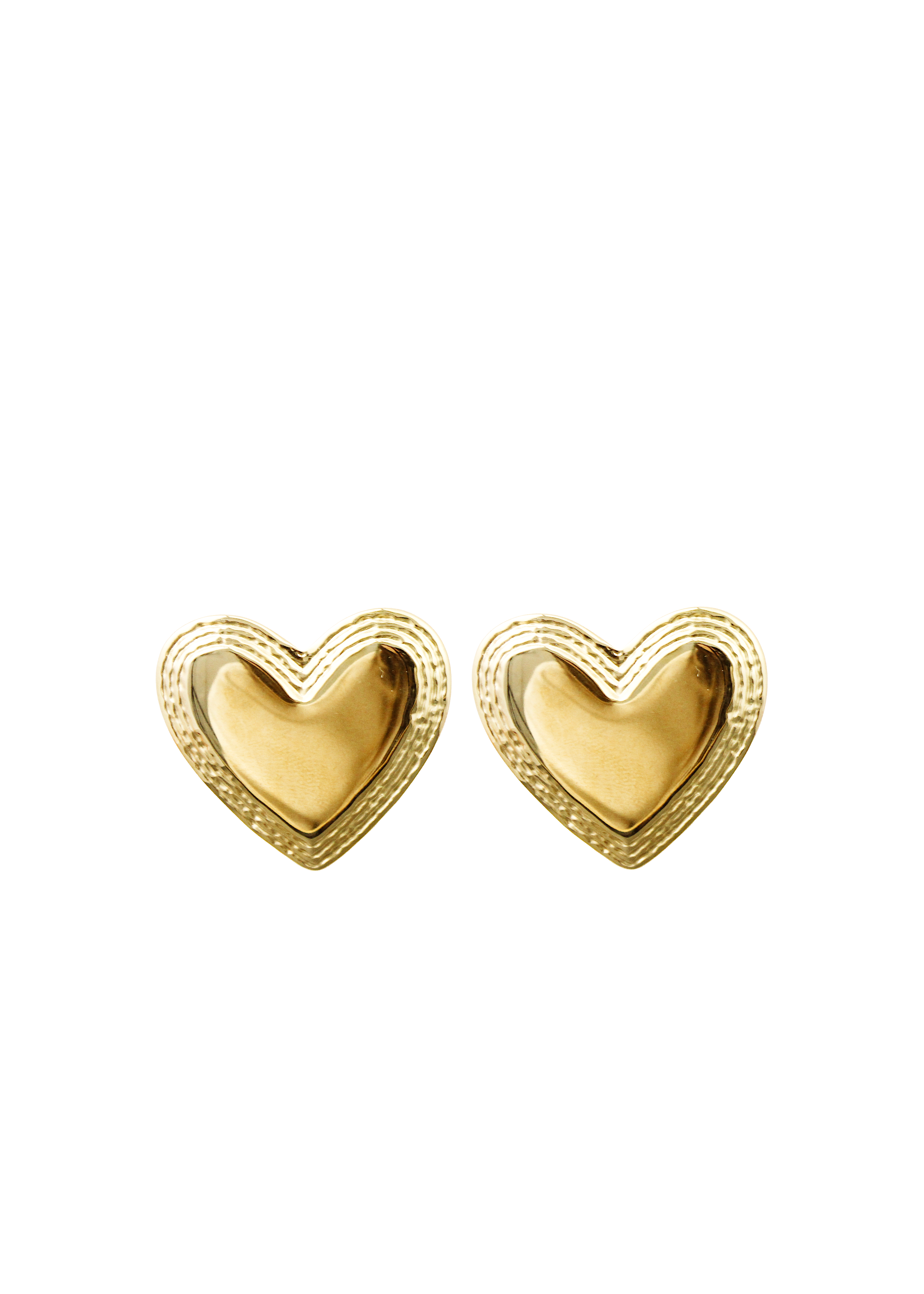 Textured Heart Stud Earrings