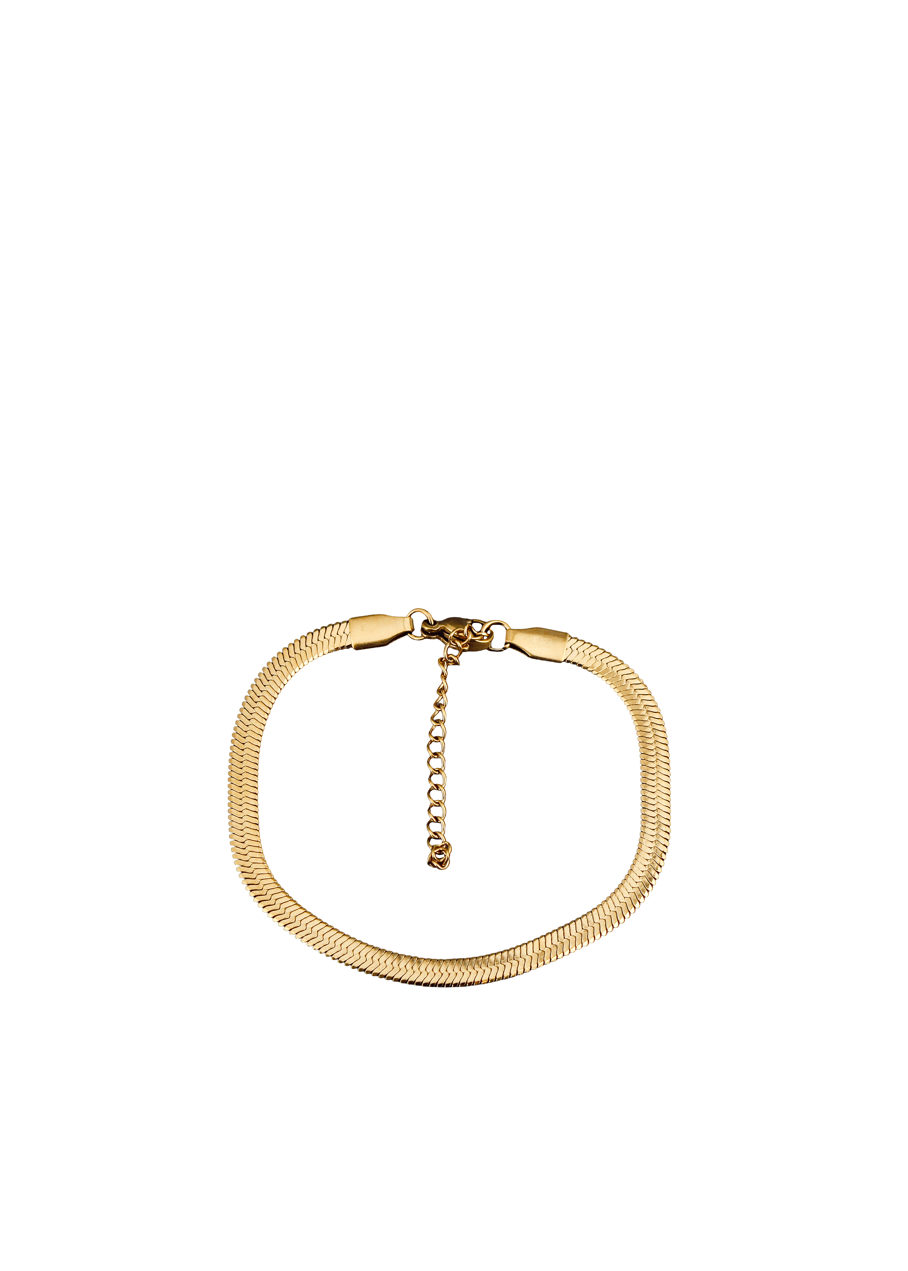 Gold Herringbone Snake Bracelet