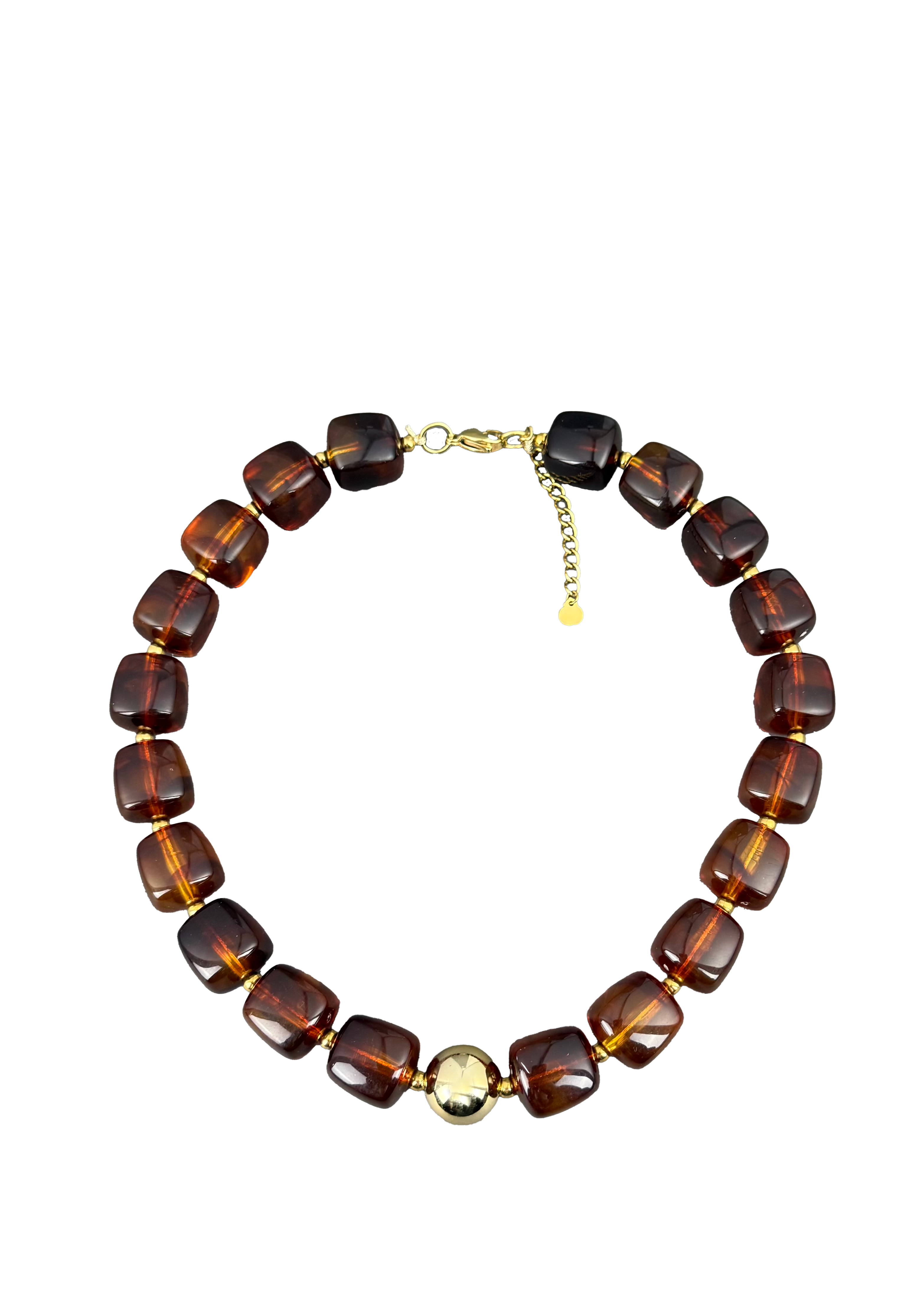 Chunky Bead Necklace with Gold Accent