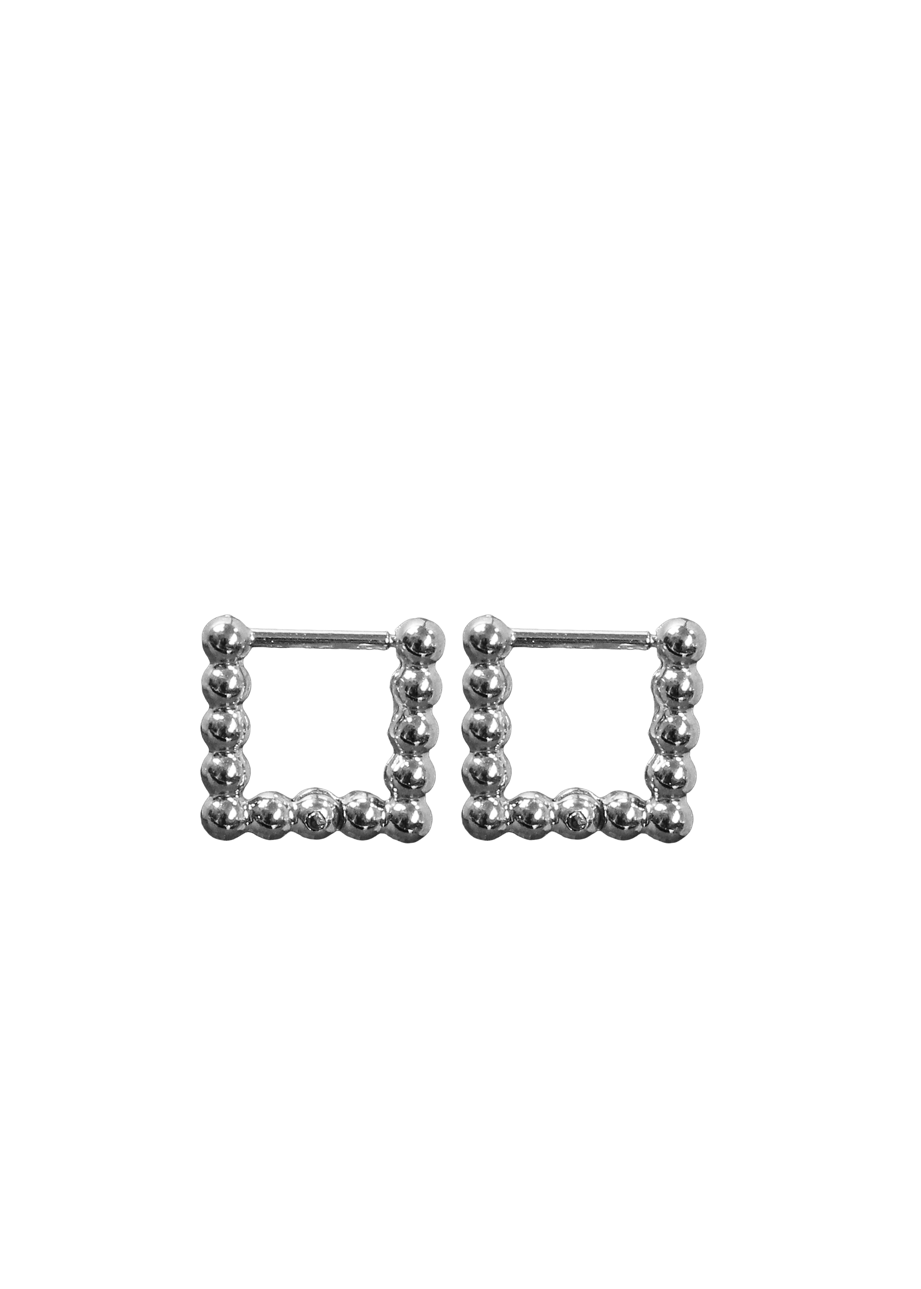 Textured Beaded Square Earrings